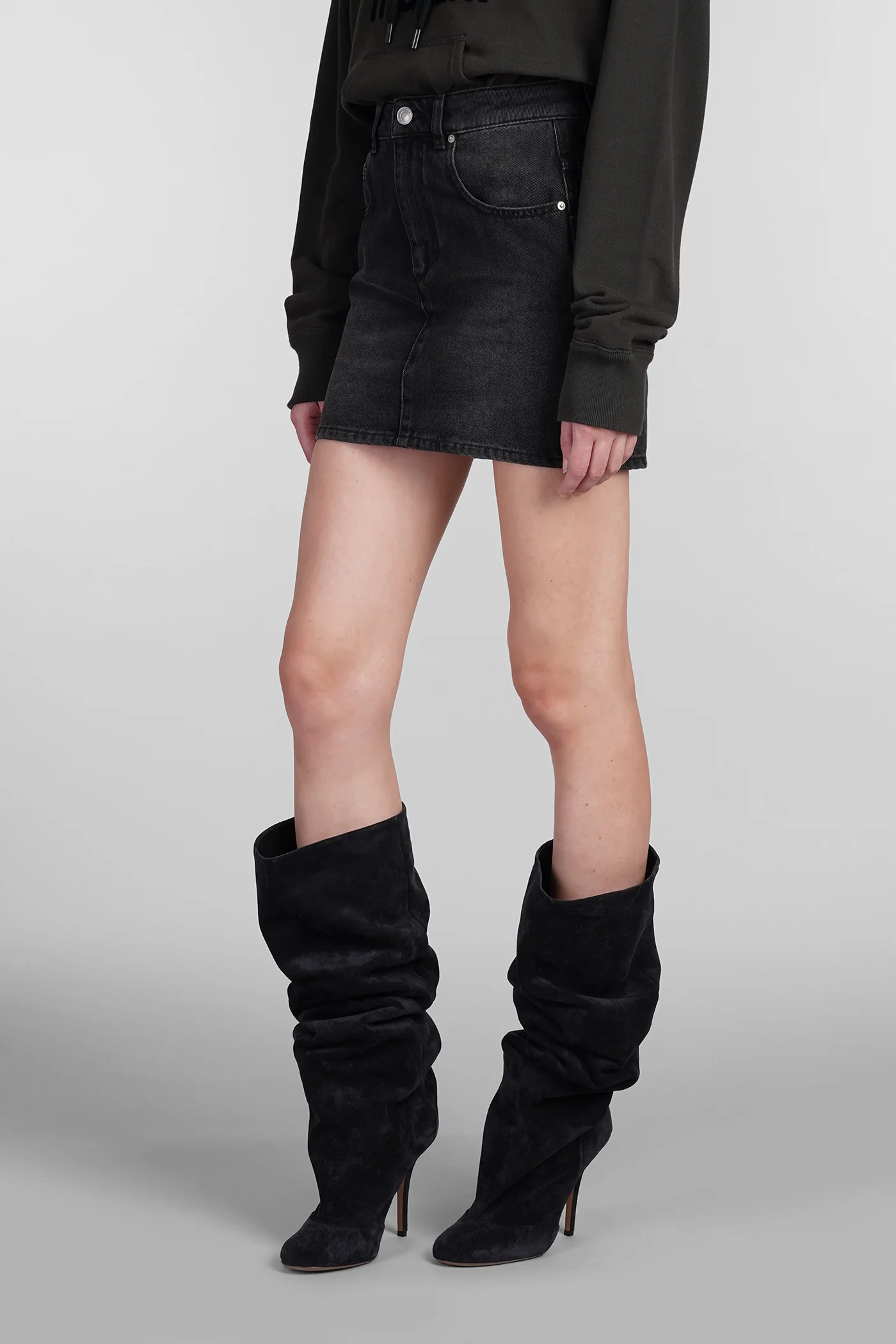 Stessy Skirt in grey cotton - Image 4