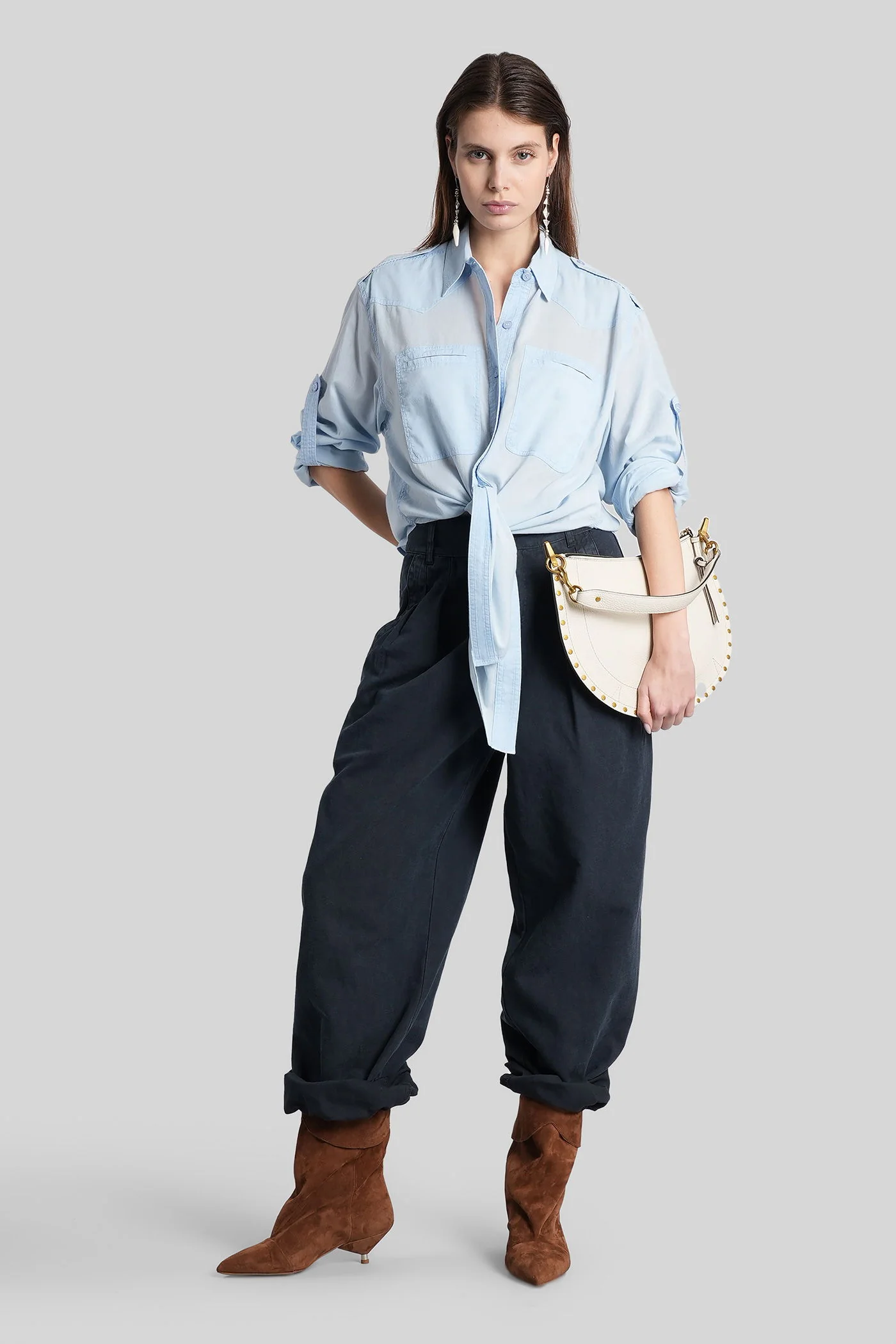 Valiane Shirt in cyan cotton - Image 2