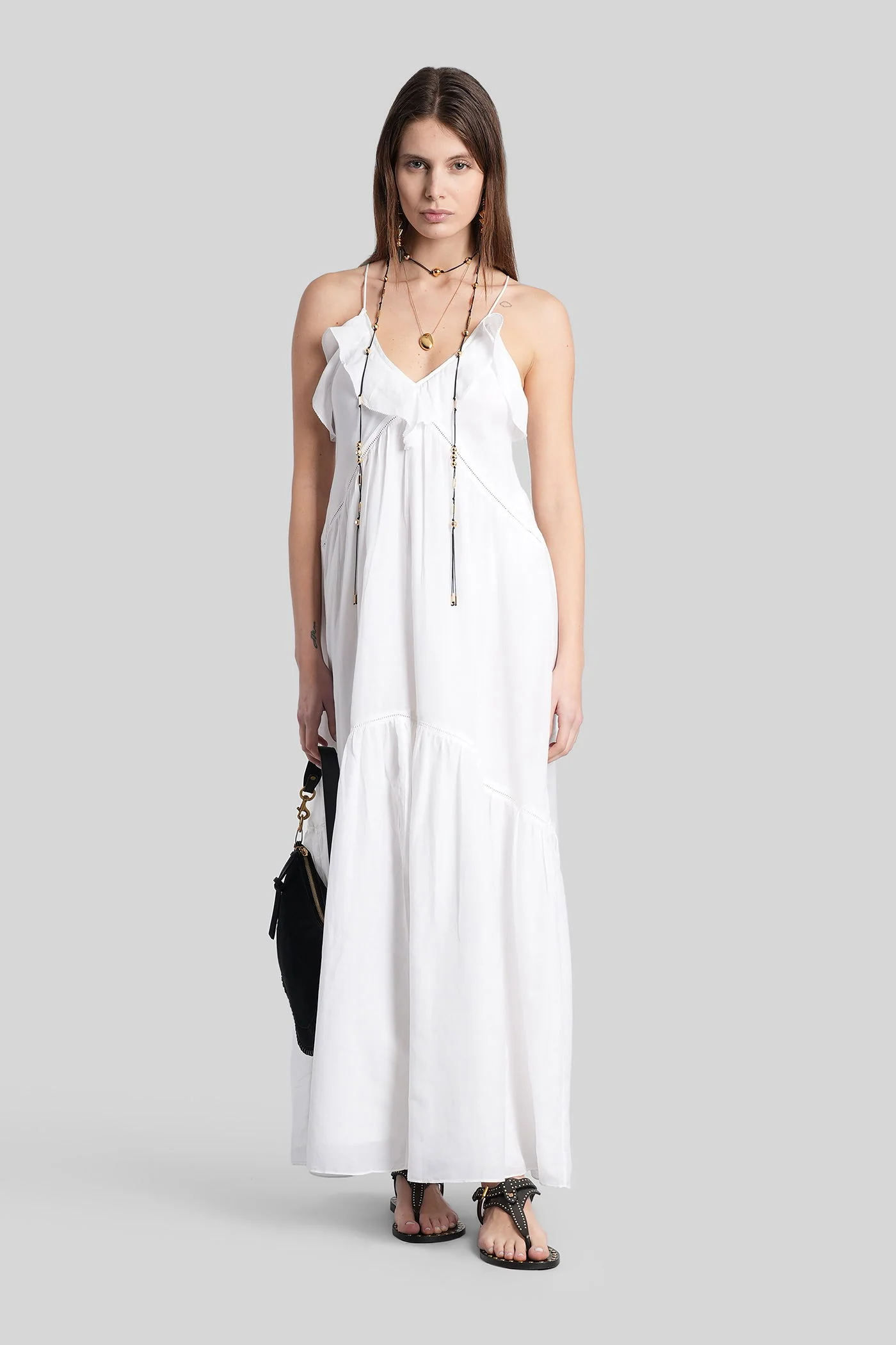 Vasma Long dress in white cotton