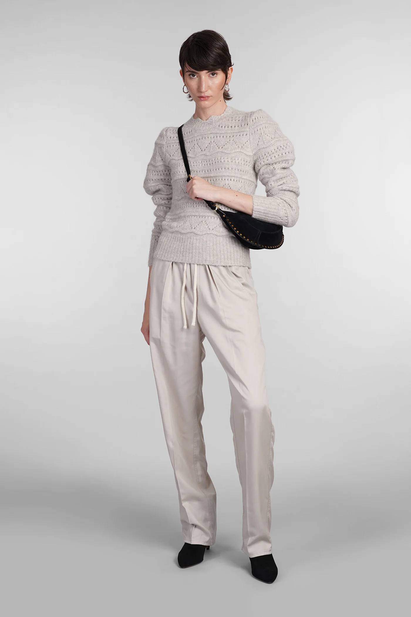 Vinciane Pants in beige wool and polyester - Image 2