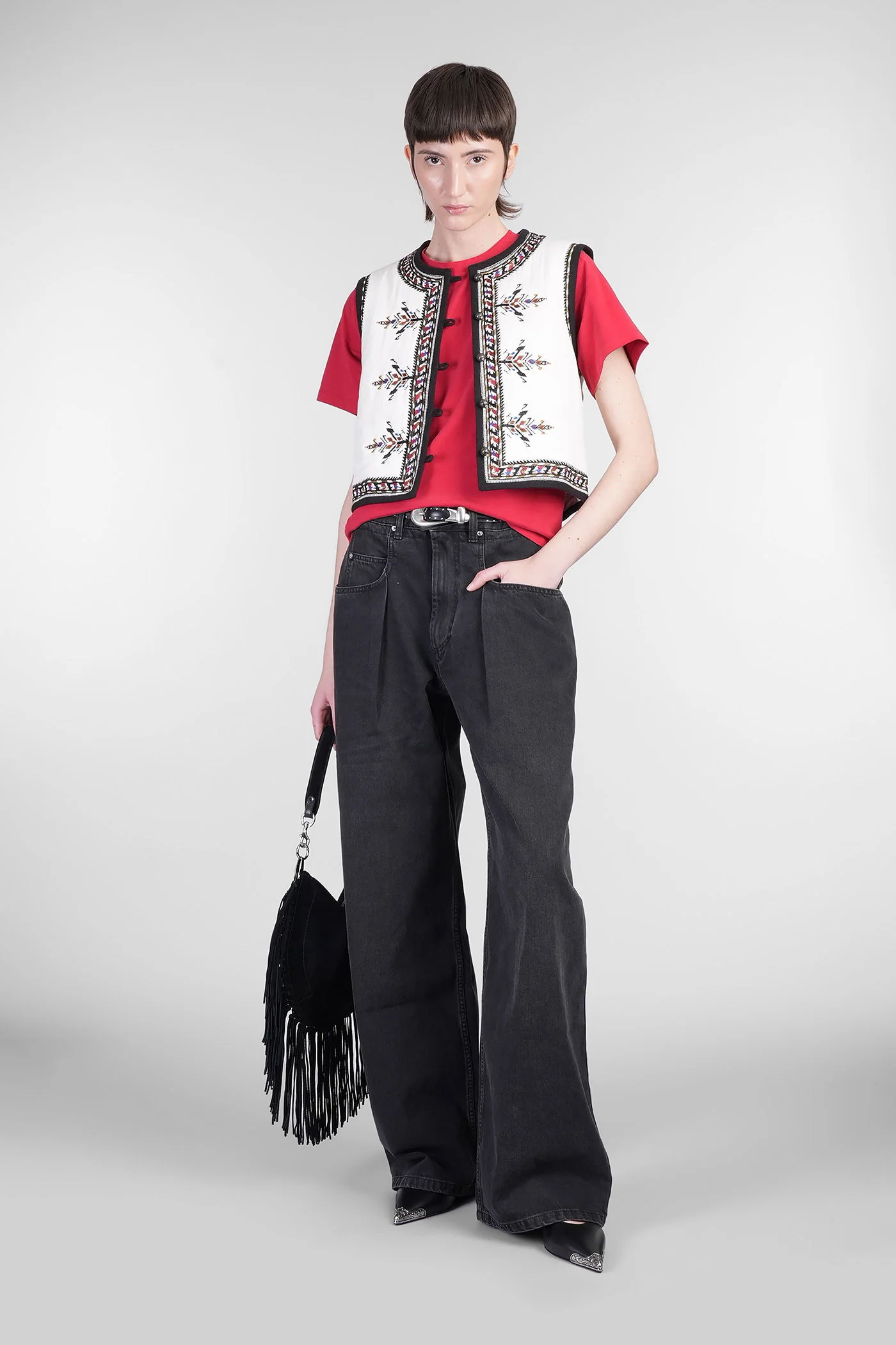 Zeana Vest in beige viscose - Image 2