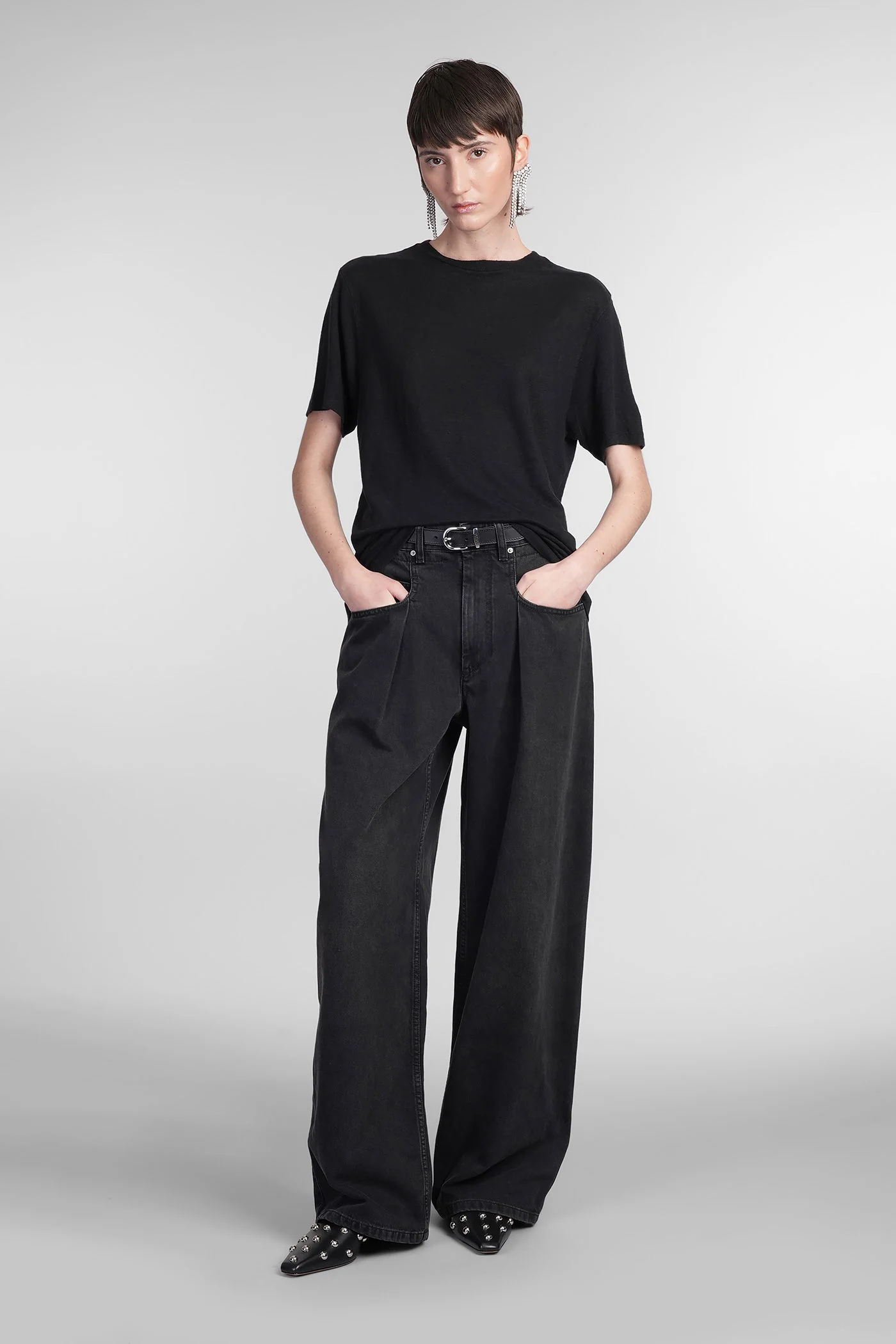 Zewel T-Shirt in black linen - Image 2