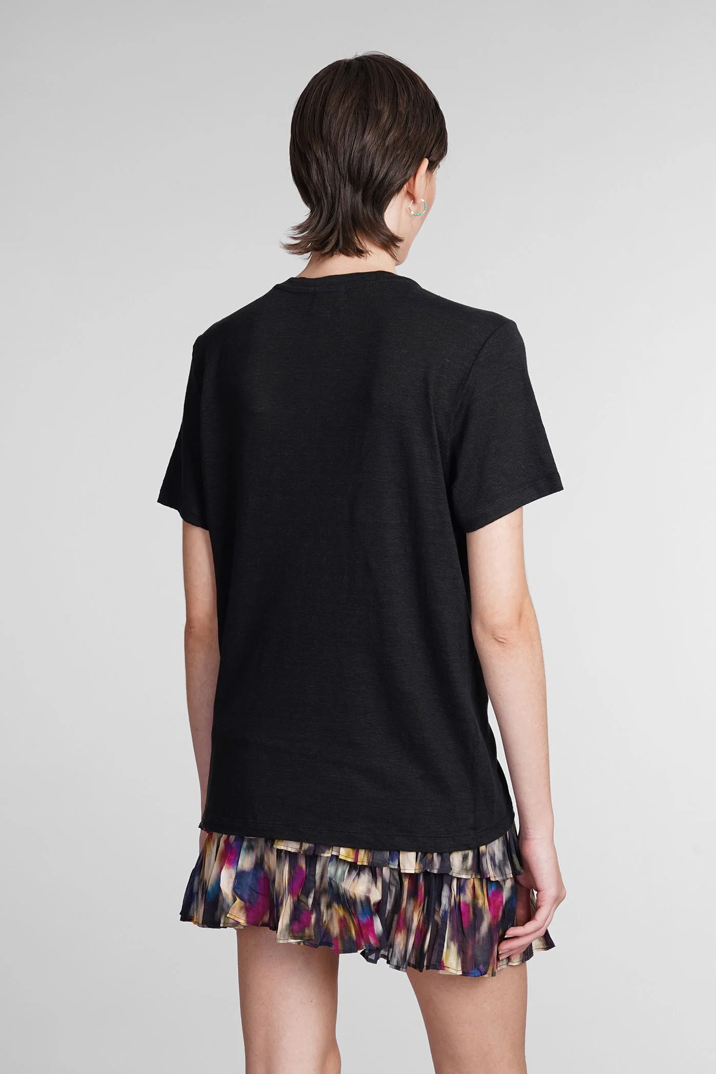 Zewel T-Shirt in black linen - Image 3