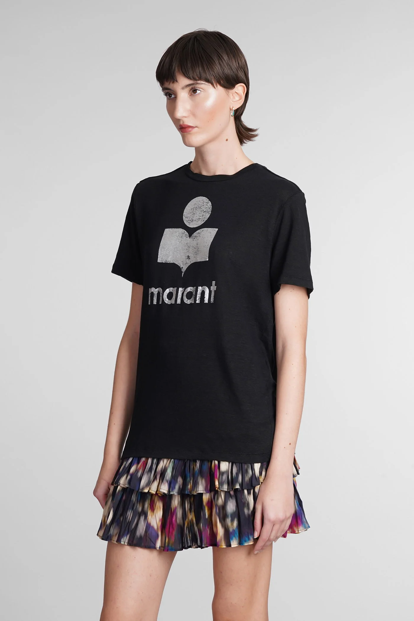 Zewel T-Shirt in black linen - Image 4