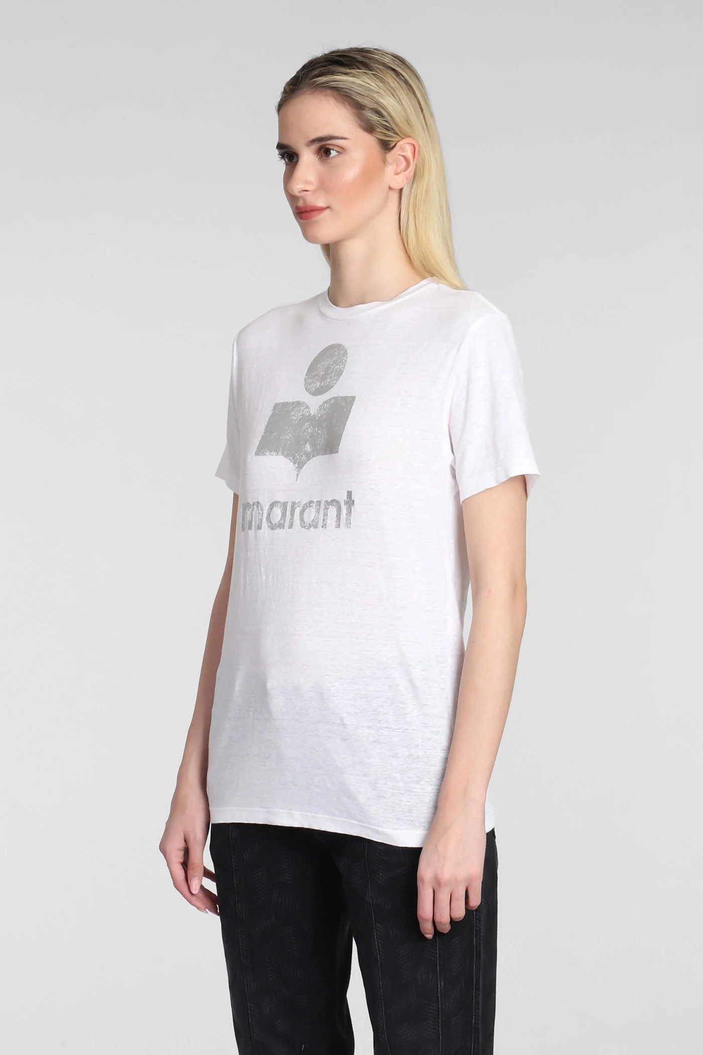 Zewel T-Shirt in white linen - Image 4