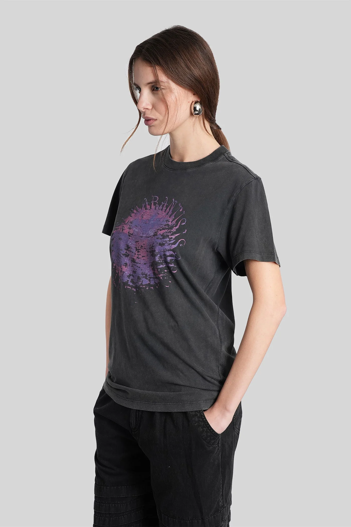 Zoeline T-Shirt in black cotton - Image 4