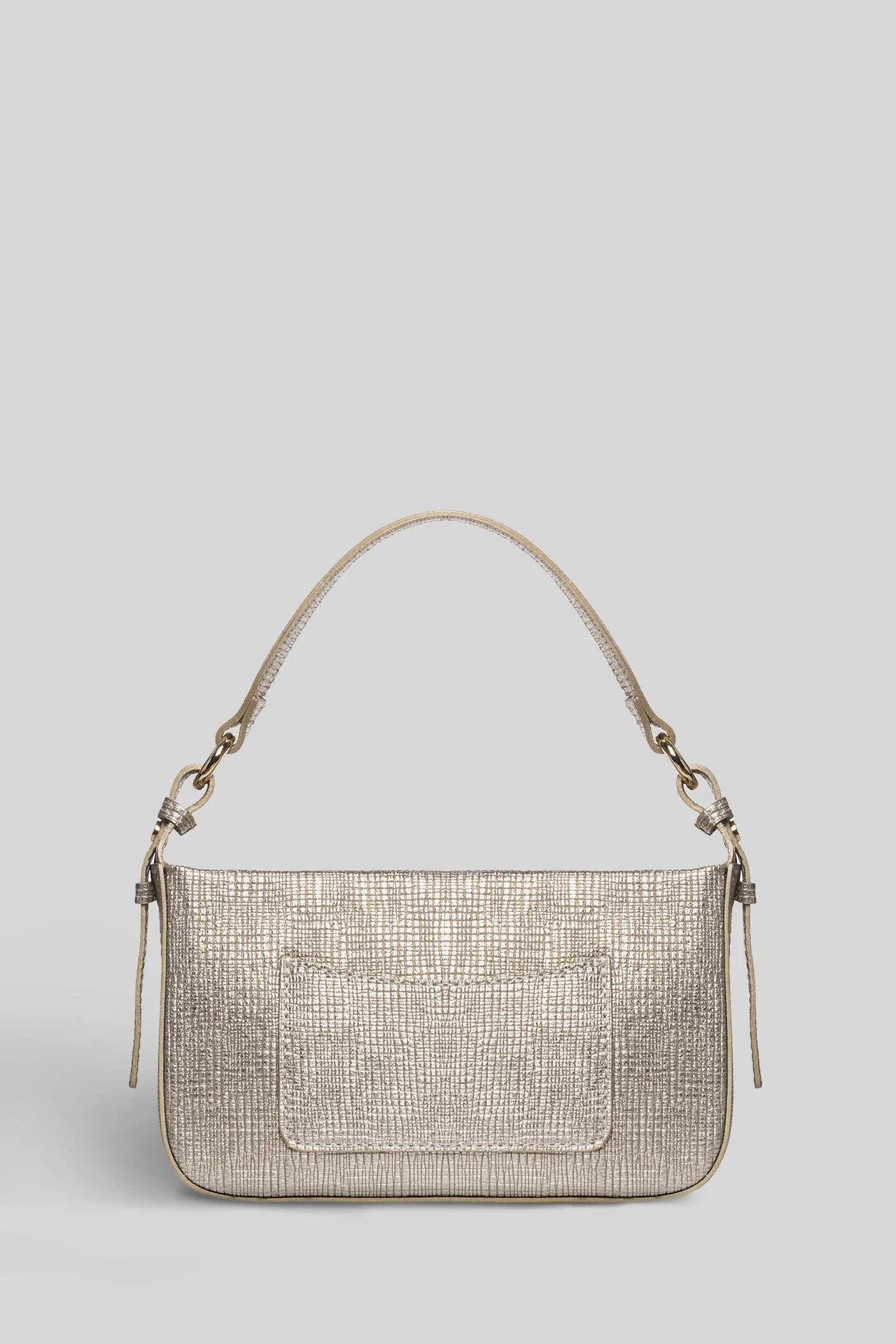 Cleo Suede Shoulder bag in gold faux leather - Image 3