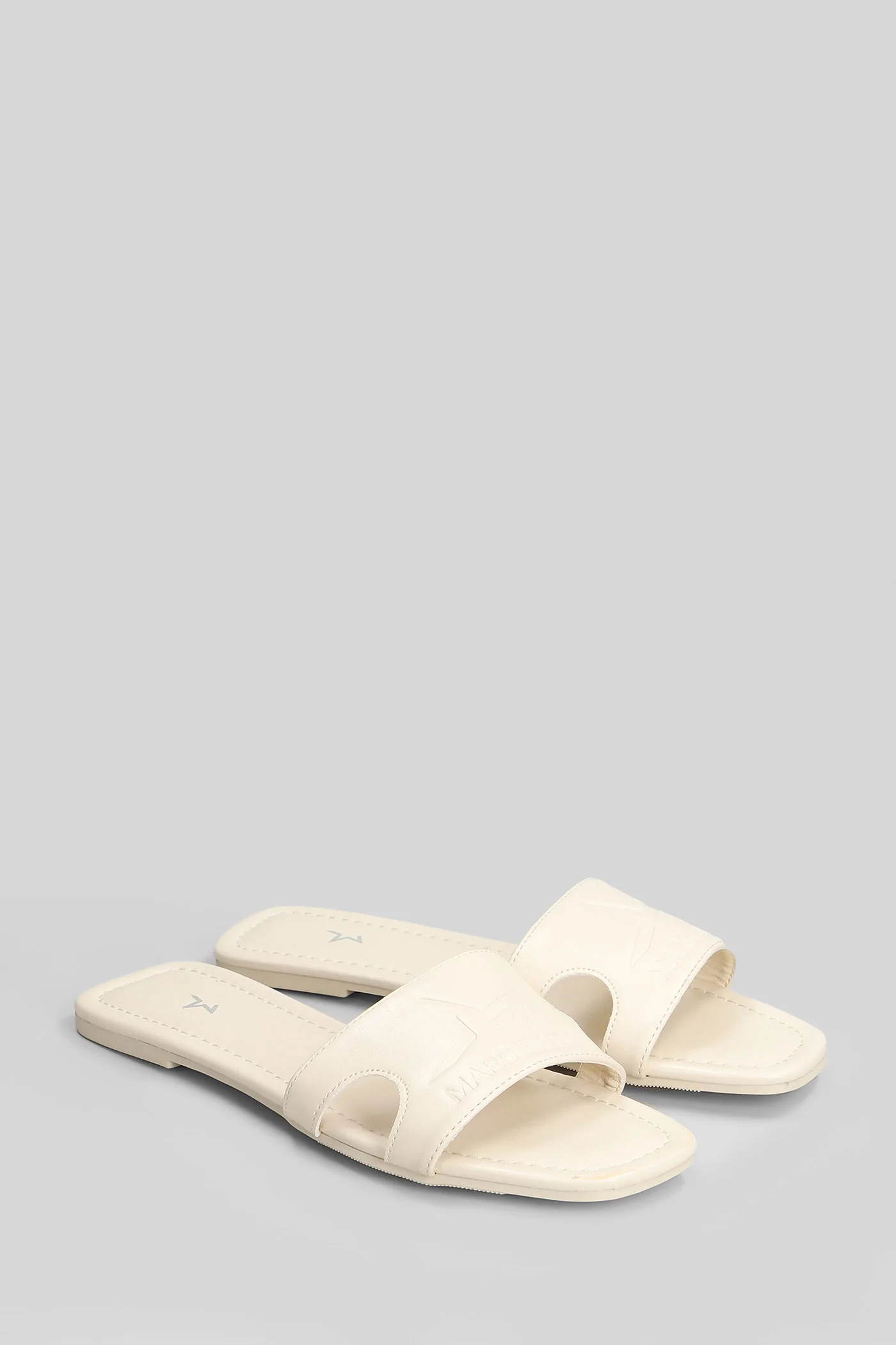 Emi Flat sandal-slipper in beige leather - Image 2