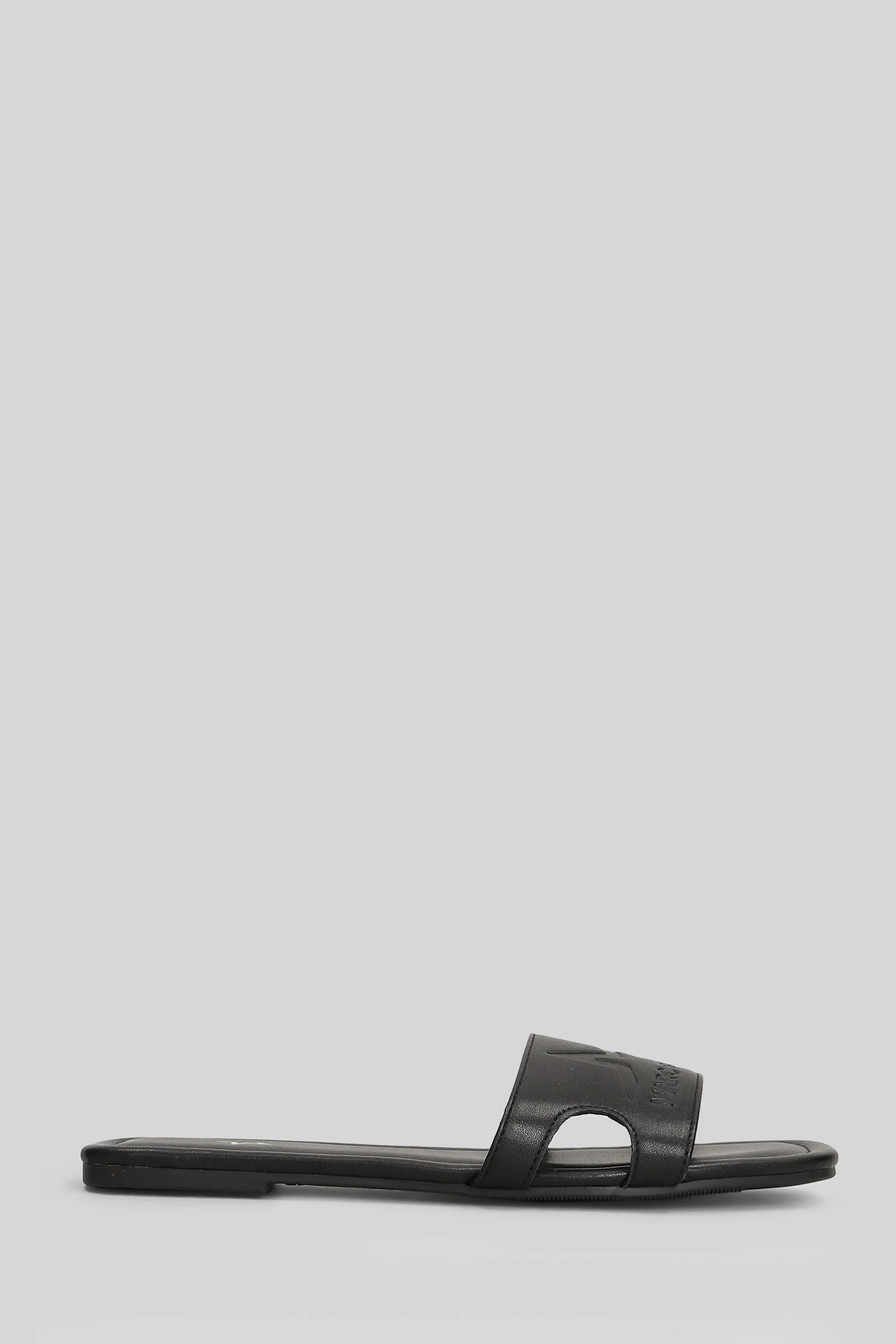Emi Flat sandal-slipper in black leather