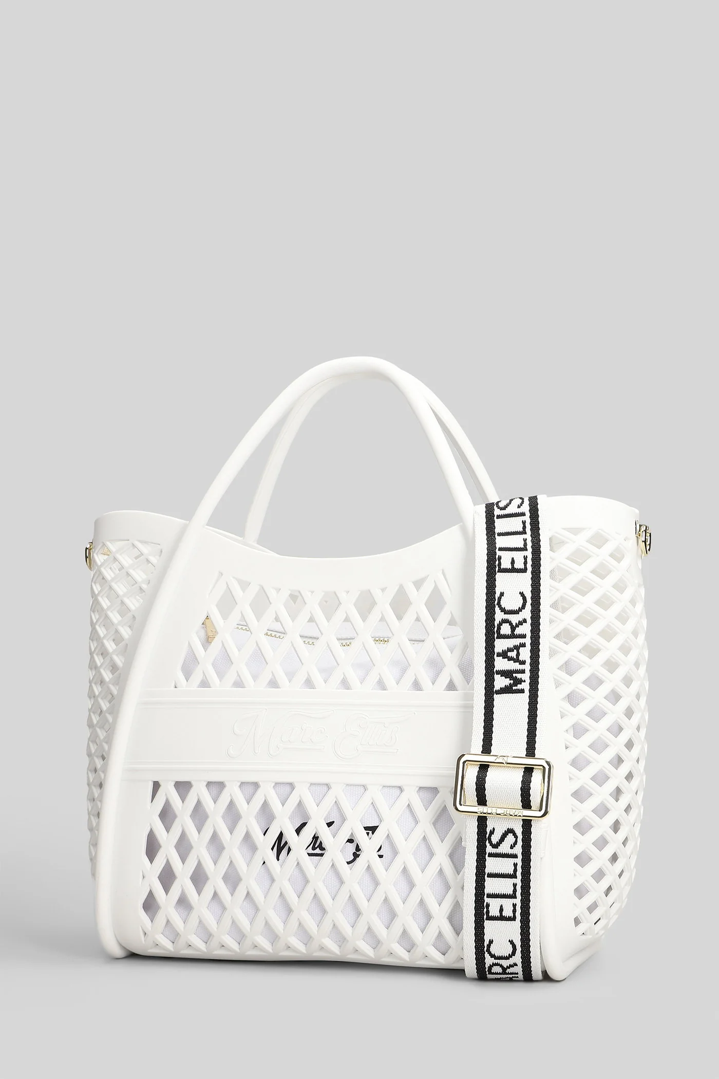 Flat Basket M Tote in white Polyuretan - Image 2