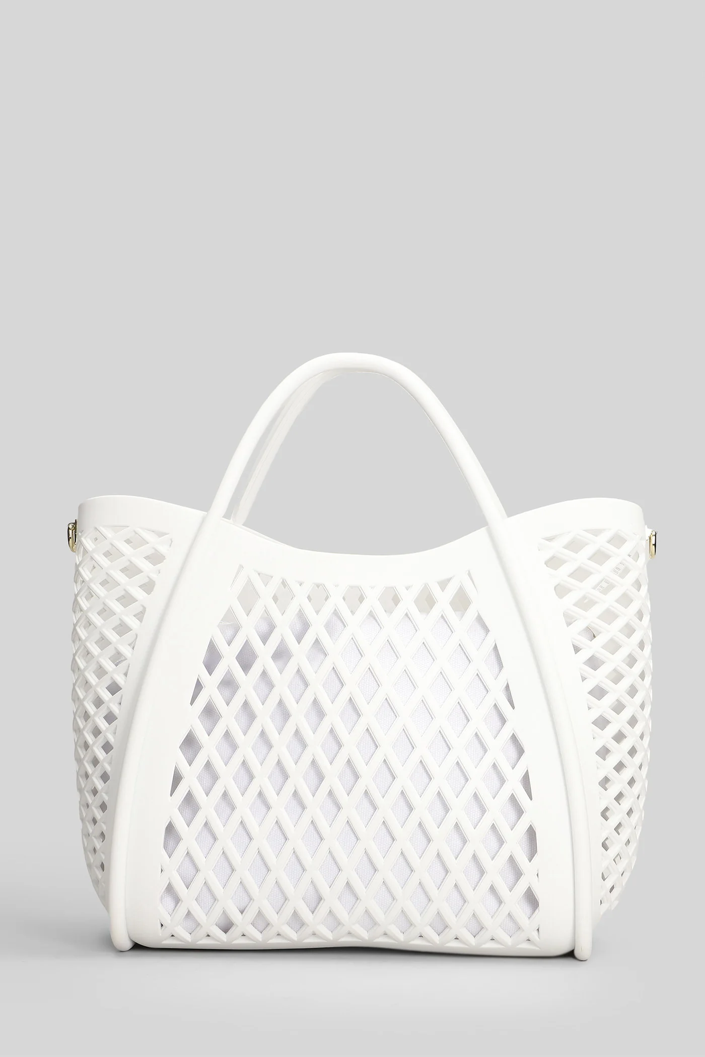 Flat Basket M Tote in white Polyuretan - Image 3