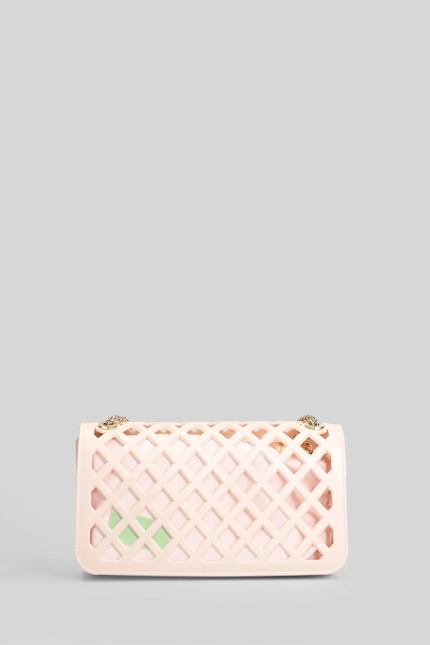 Flat Basket Shoulder bag in rose-pink Polyuretan - Image 3