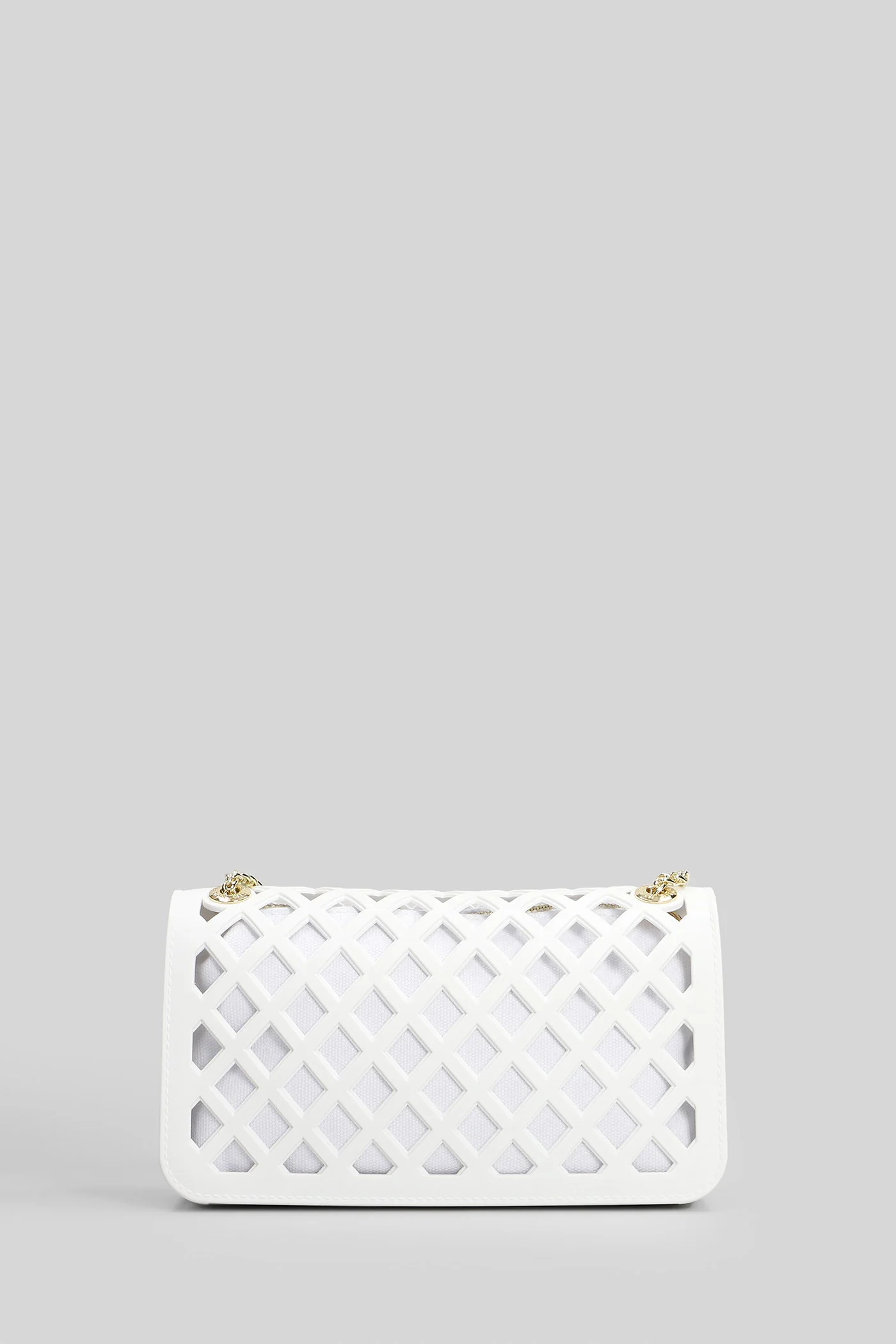 Flat Basket Shoulder bag in white Polyuretan - Image 3