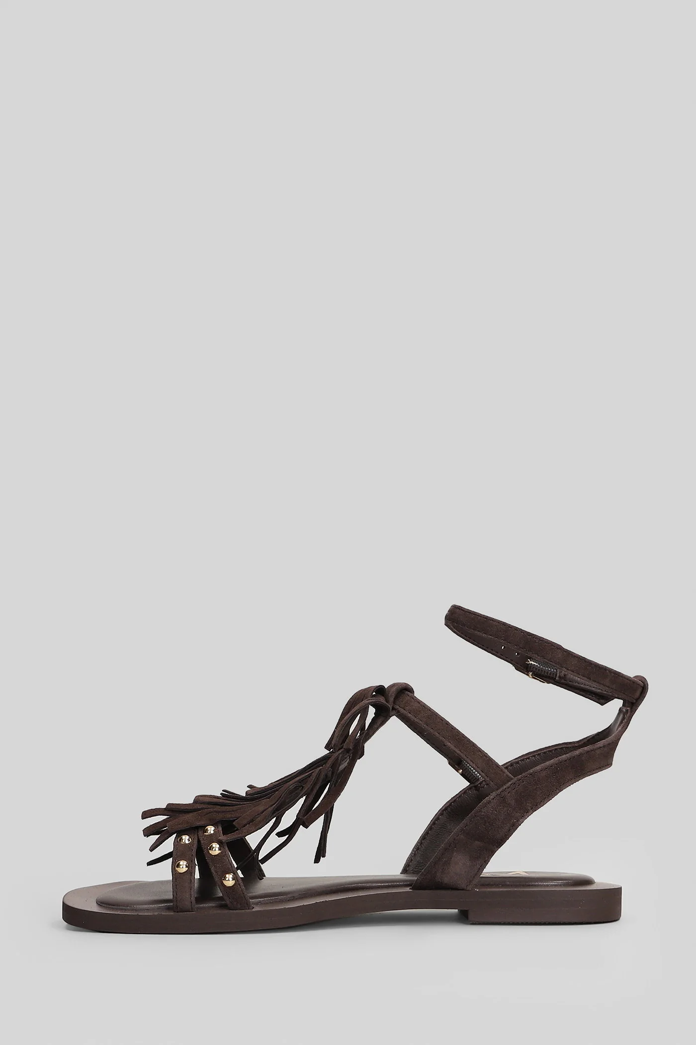 Flat sandal-slipper in brown suede - Image 3