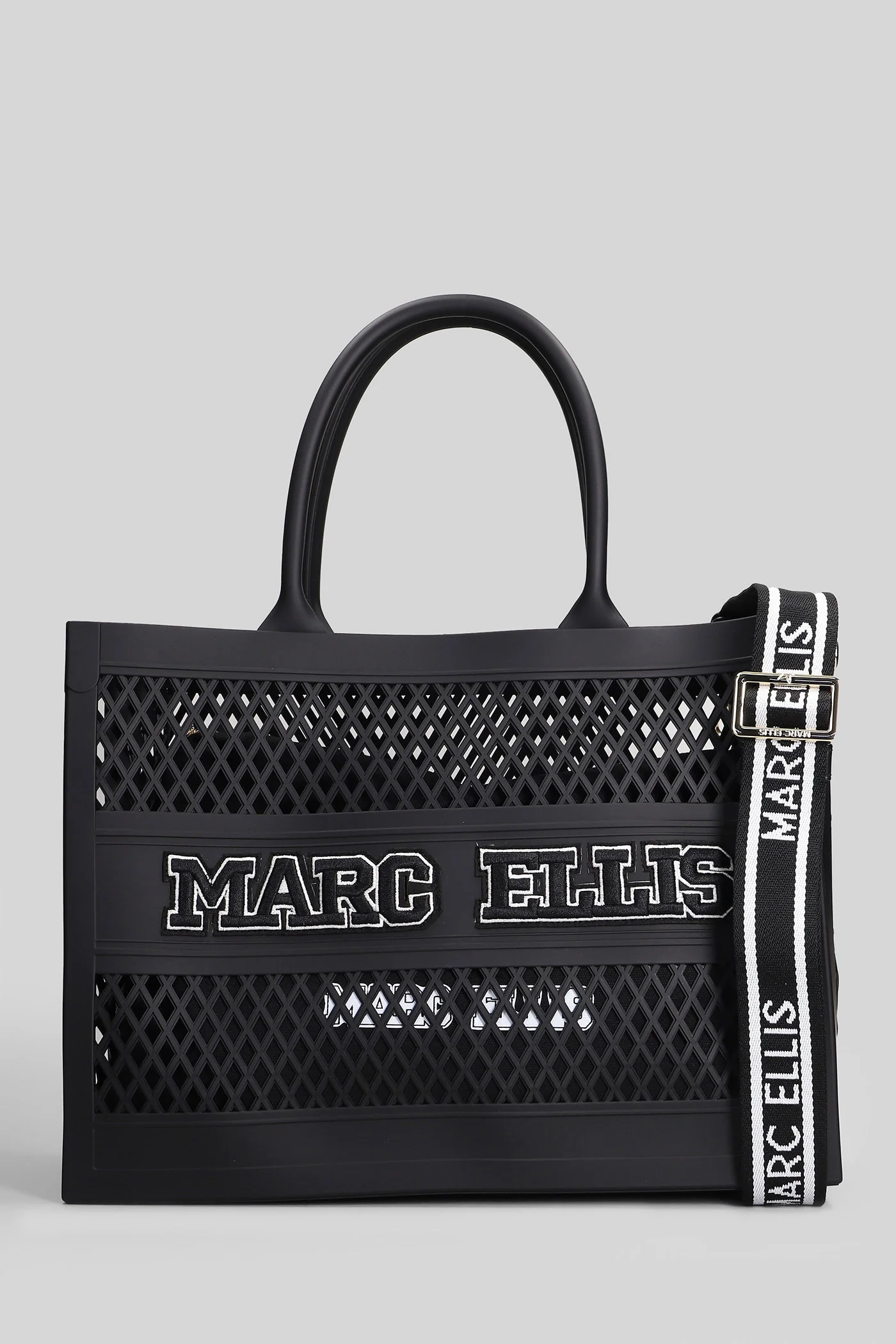 Flat Sponge M Tote in black Polyuretan