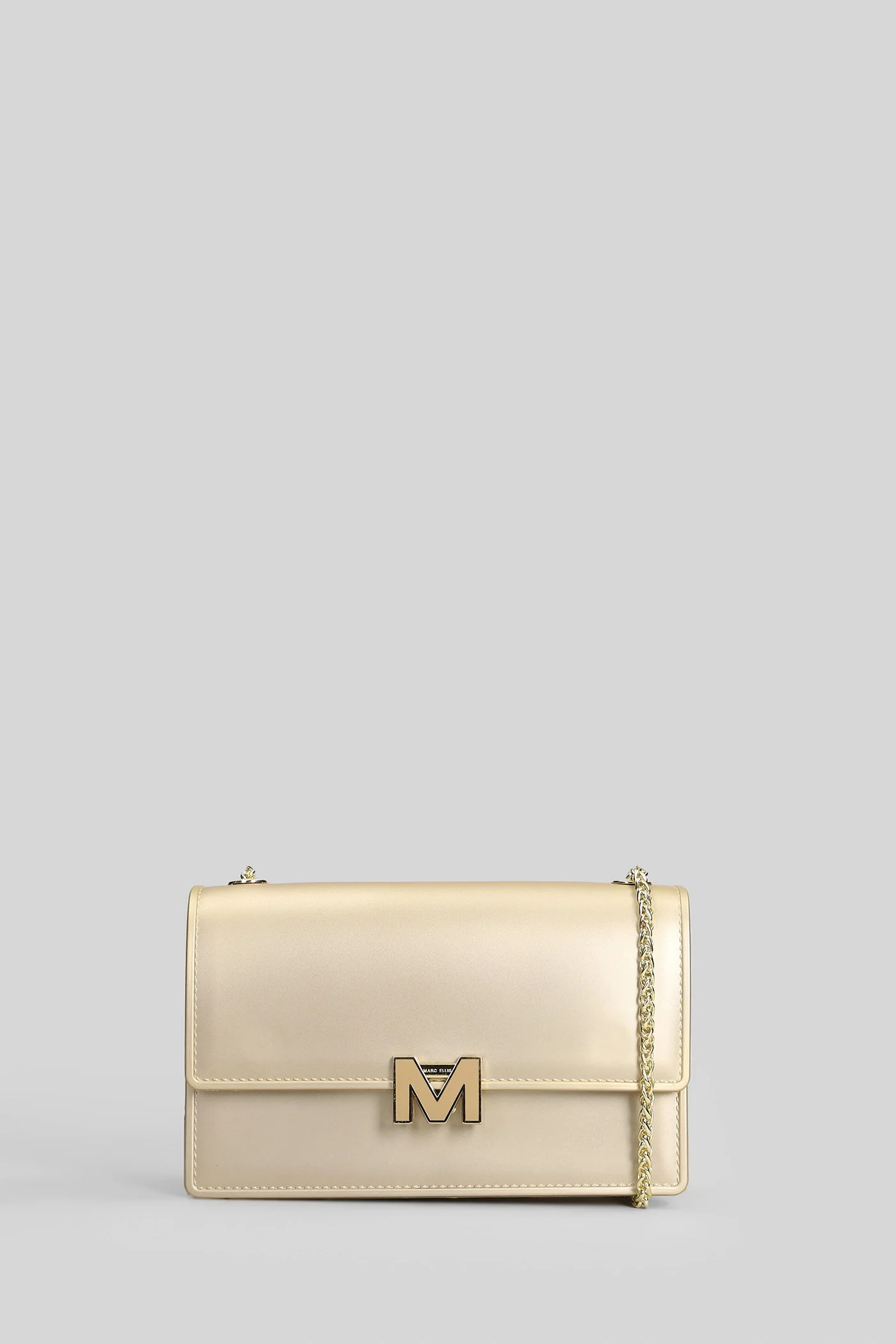Flat Supermee M. Shoulder bag in gold Polyuretan