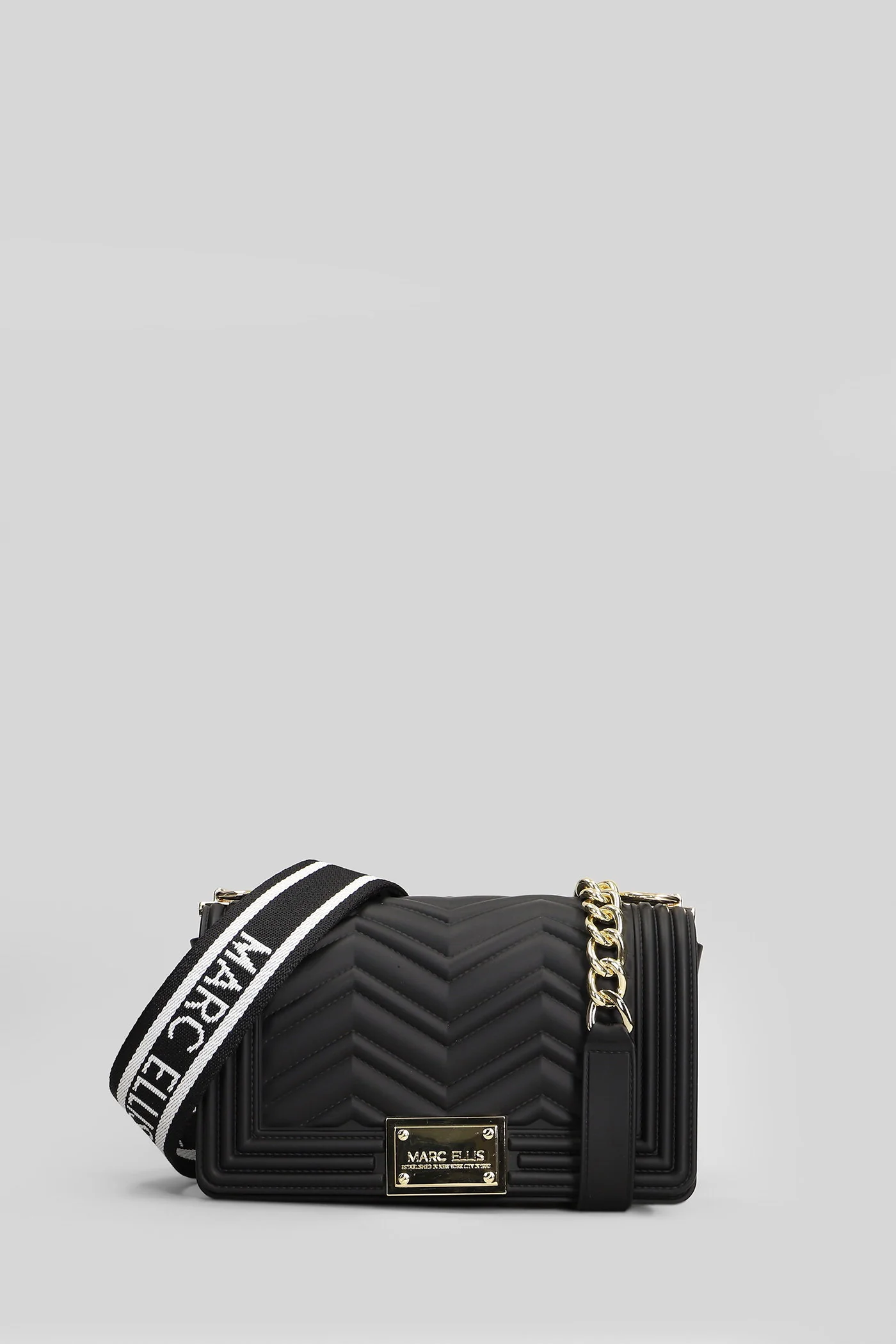 Flat Wave S Shoulder bag in black Polyuretan