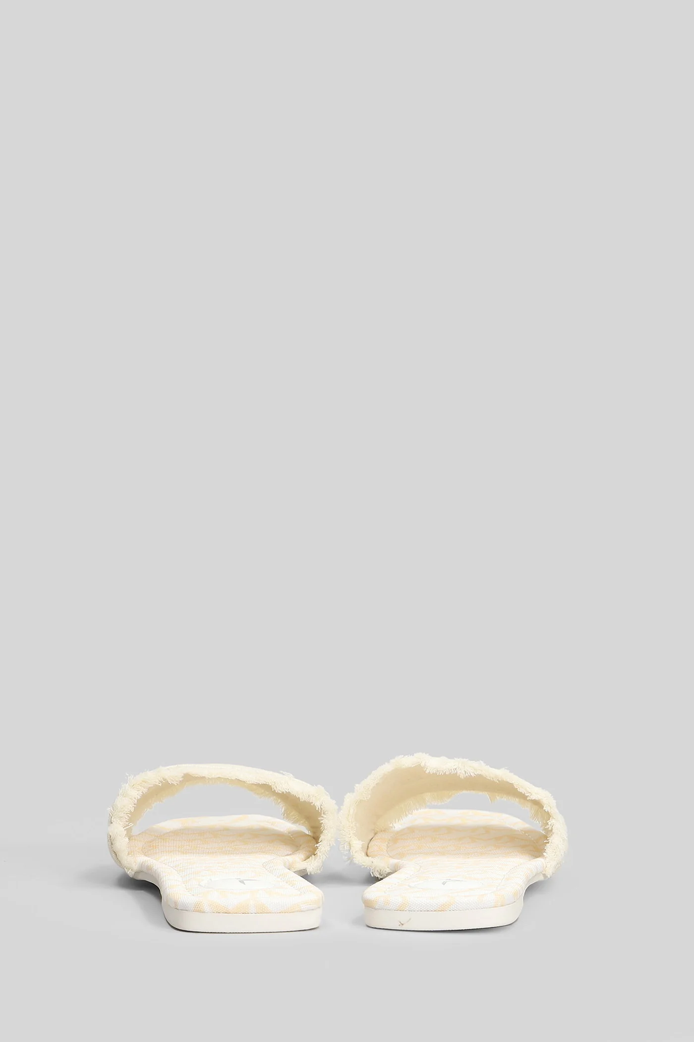 Zela Flat sandal-slipper in white canvas - Image 4