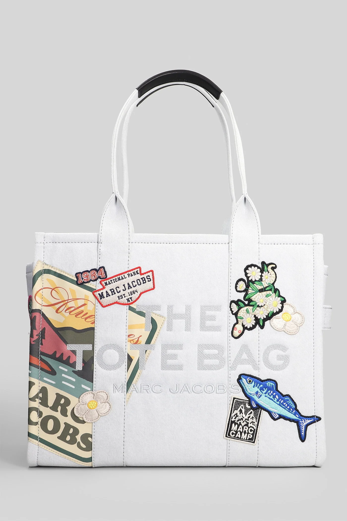 The large tote Tote in cyan cotton