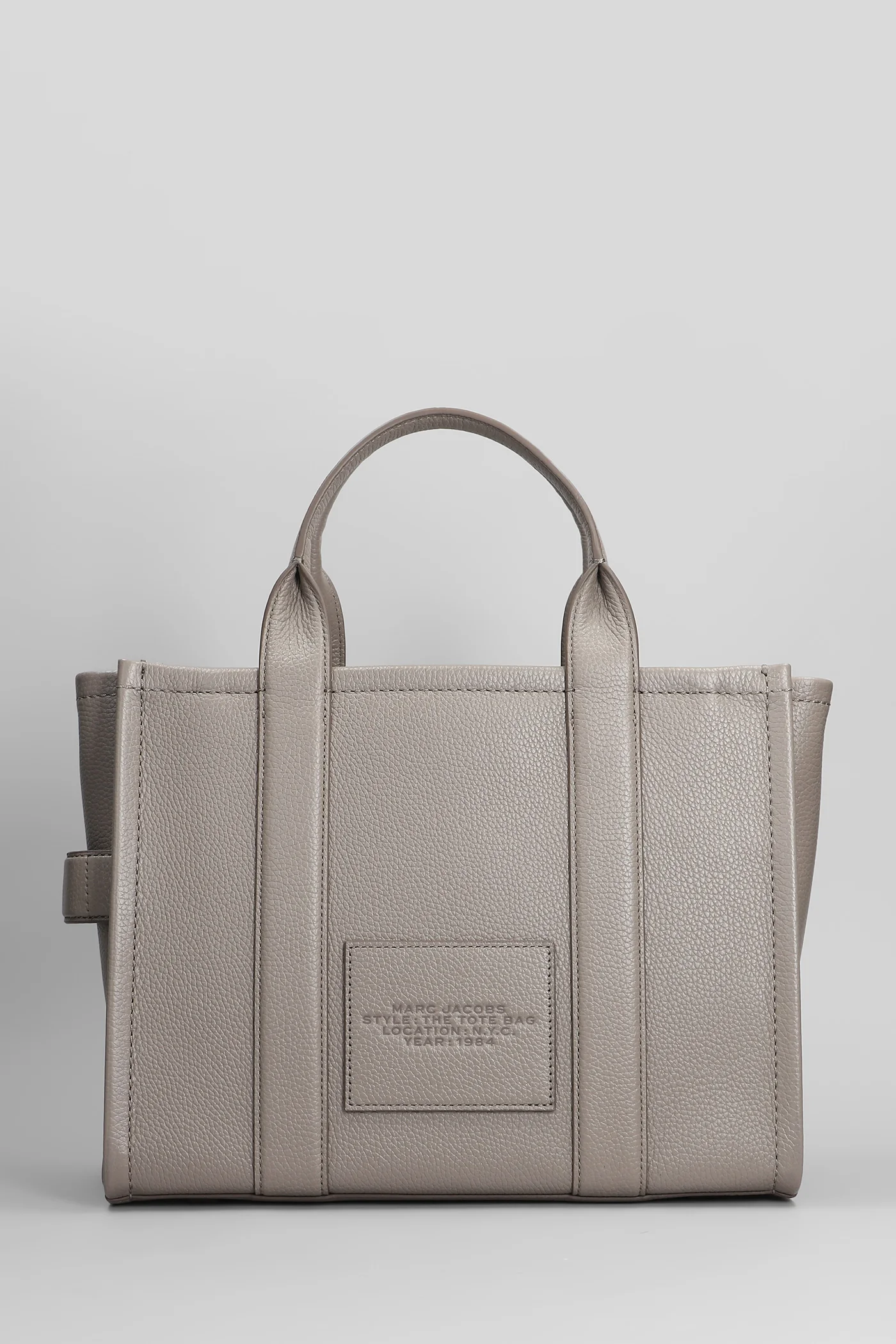 The madium tote Tote in grey leather - Image 3