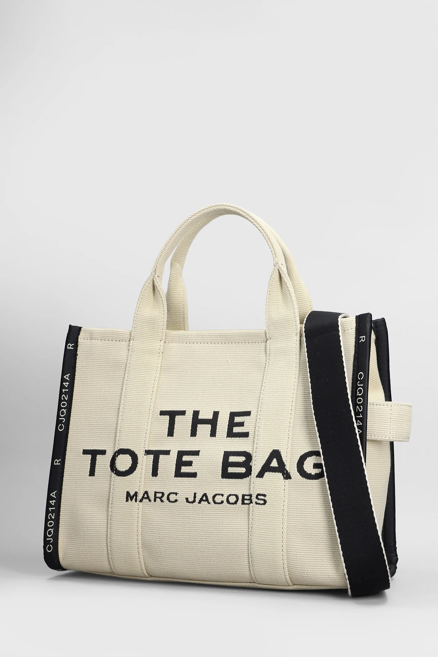 The medium tote Tote in beige cotton - Image 2