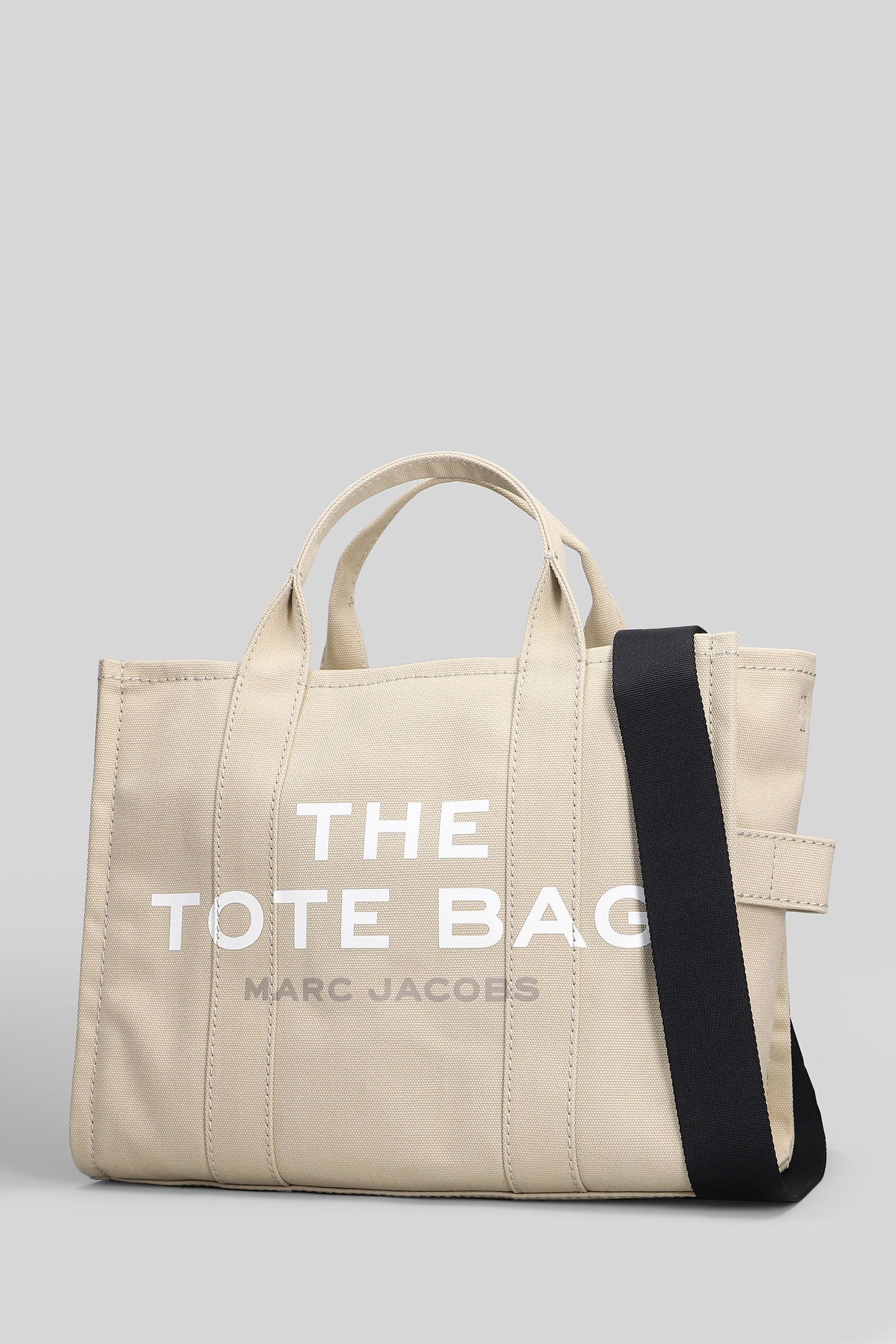 The medium tote Tote in beige cotton - Image 2