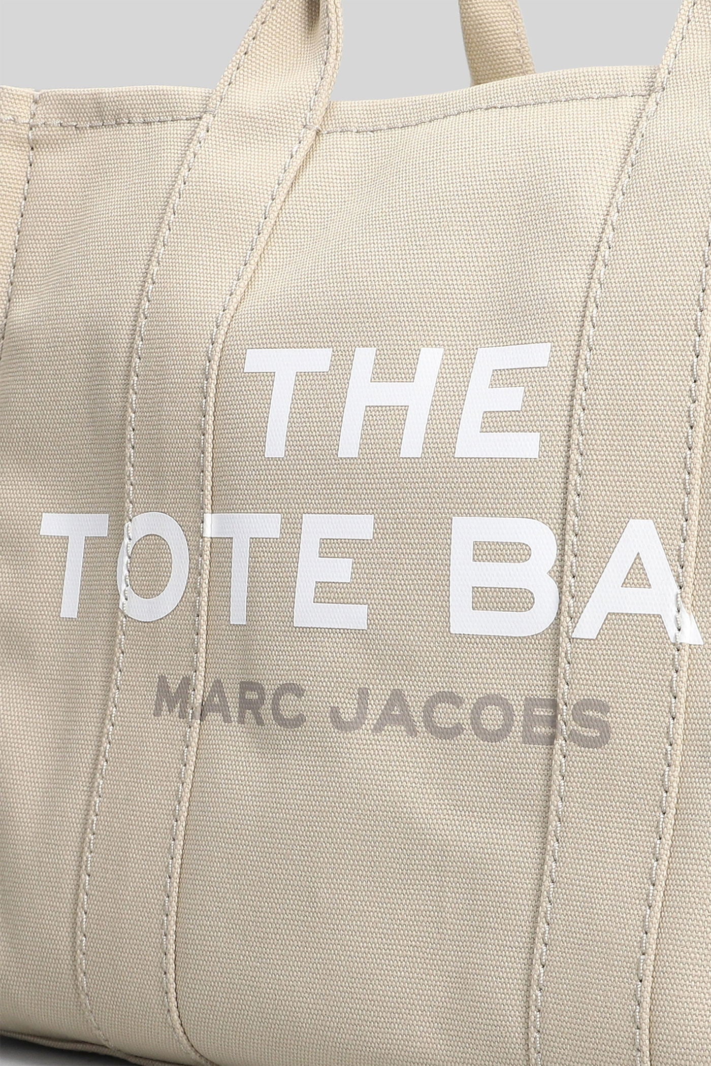 The medium tote Tote in beige cotton - Image 4