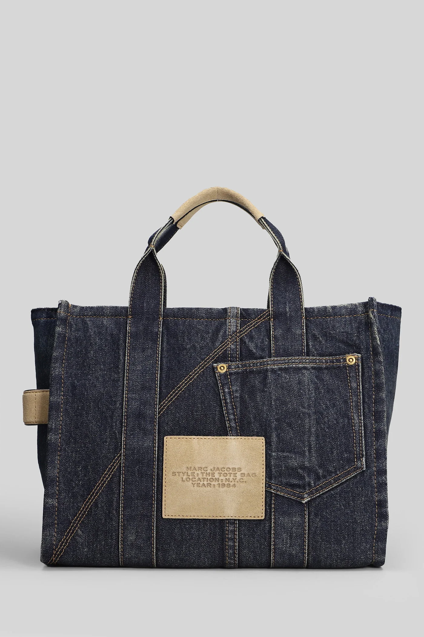 The medium tote Tote in blue cotton - Image 3