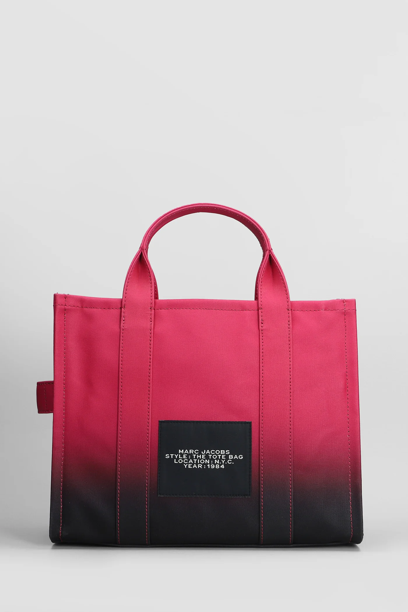 The medium tote Tote in fuxia cotton - Image 3