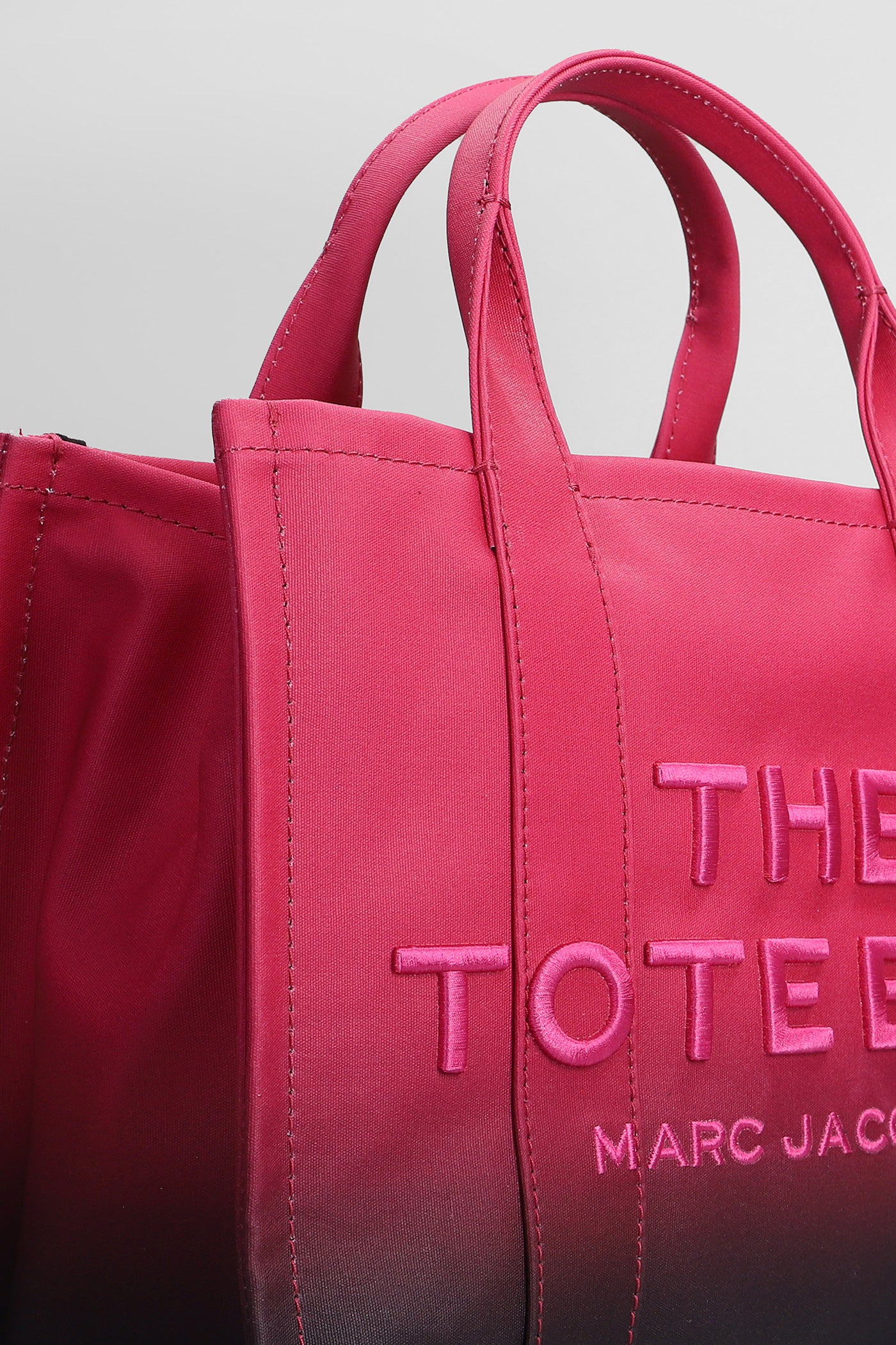 The medium tote Tote in fuxia cotton - Image 4
