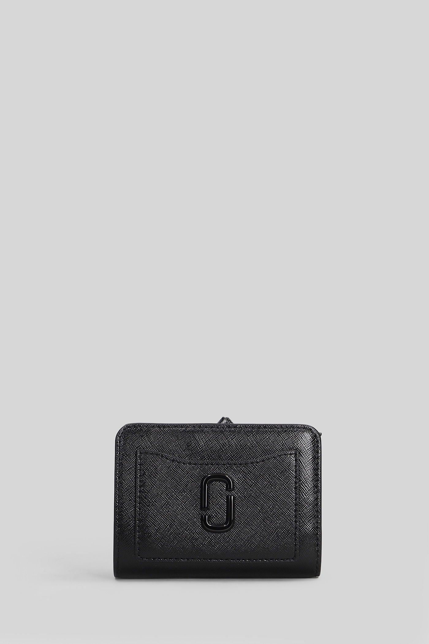 The mini compact Wallet in black leather