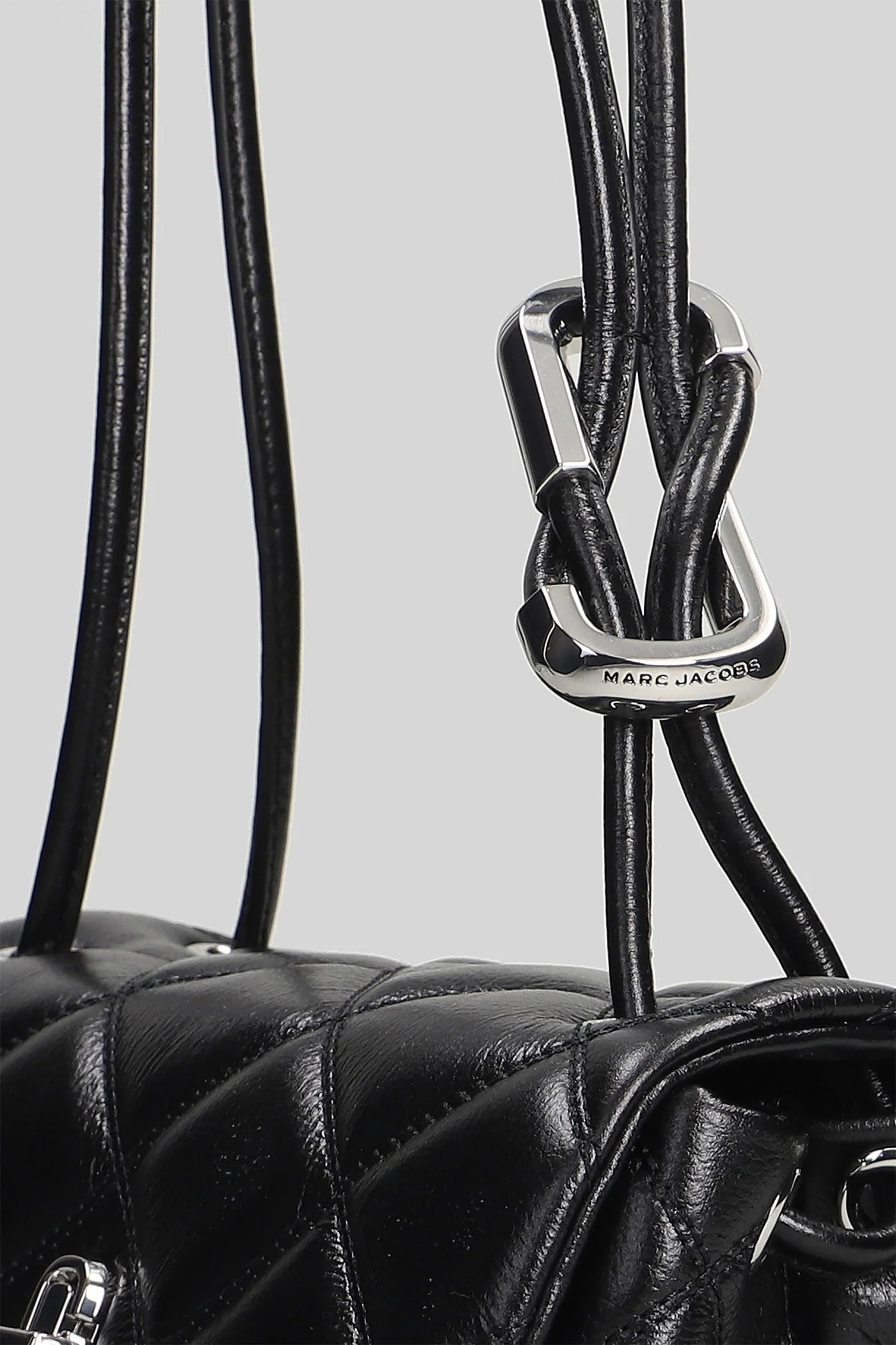The mini dual shoulder Shoulder bag in black leather - Image 4