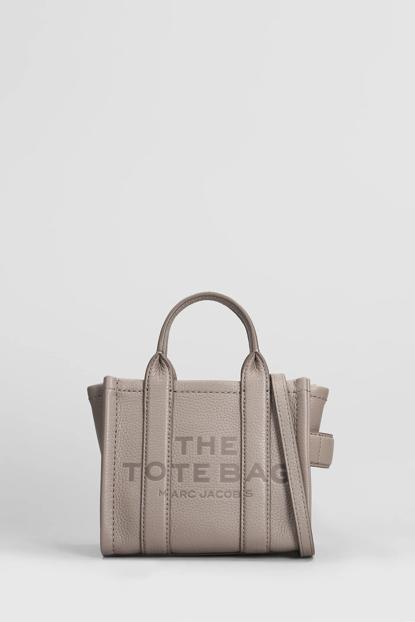The mini tote Tote in grey leather