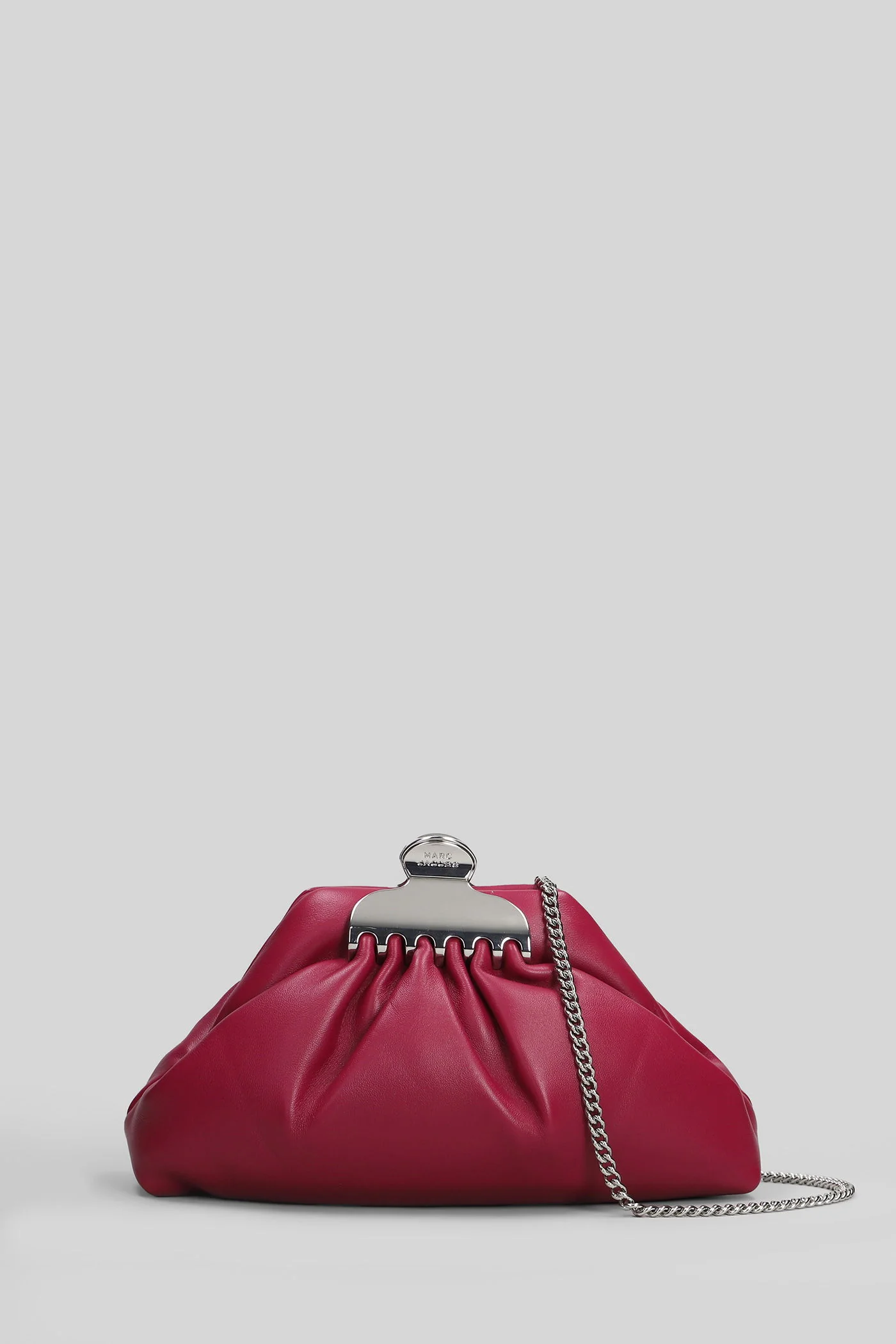 The small claw clip Clutch in fuxia leather
