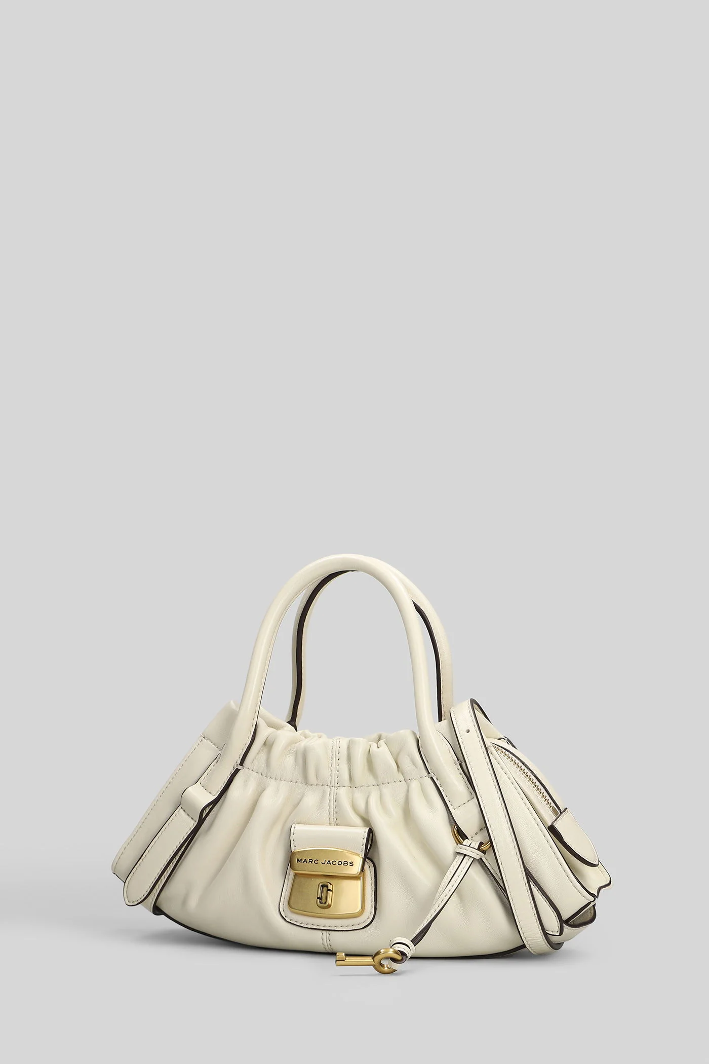 The small satchel Shoulder bag in beige leather - Image 2