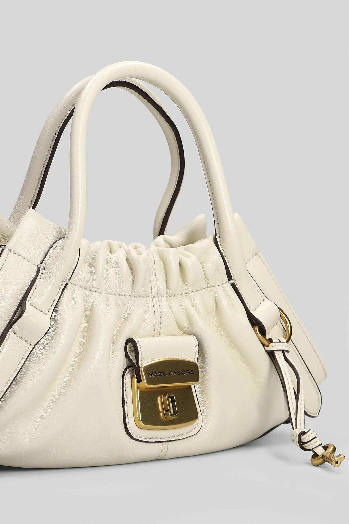 The small satchel Shoulder bag in beige leather - Image 4