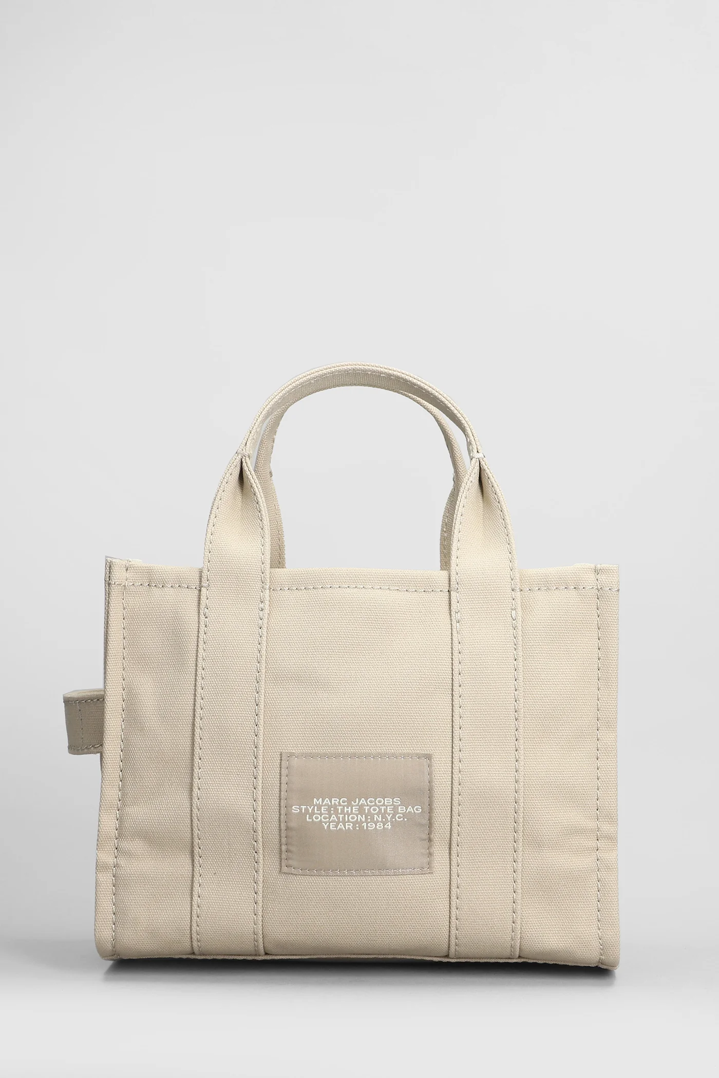 The small tote Tote in beige cotton - Image 3