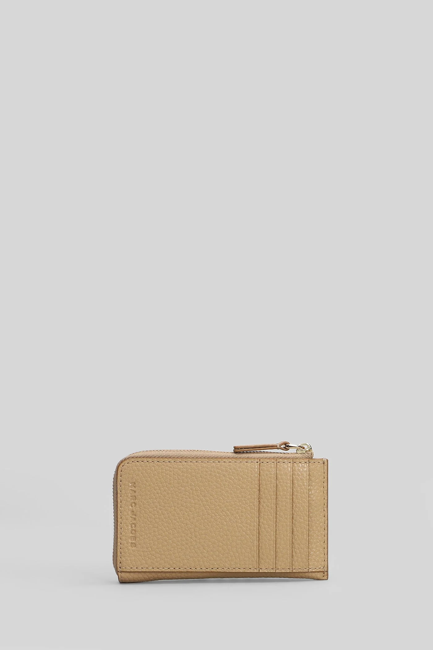 The top zip multi Wallet in taupe leather - Image 3