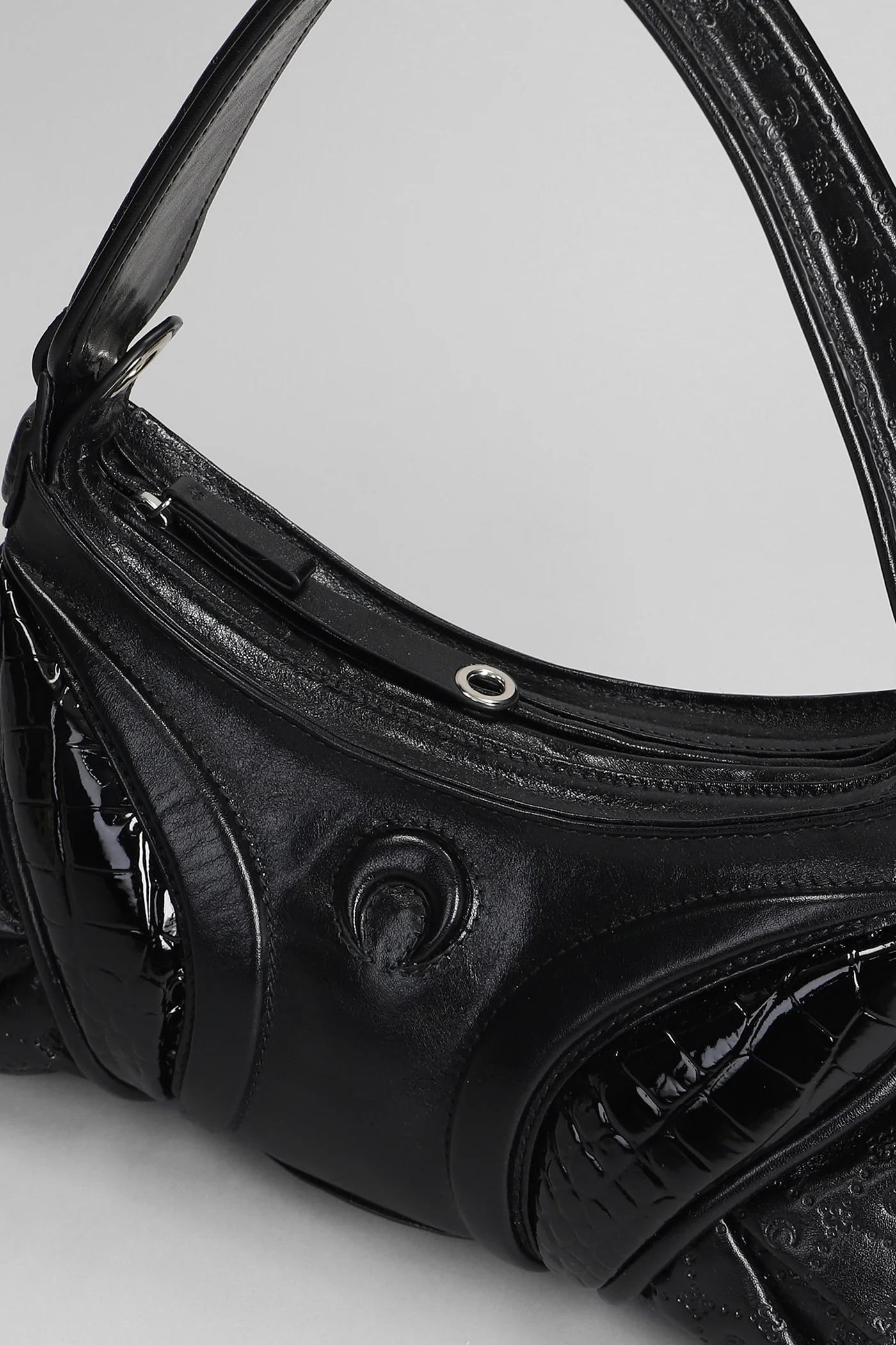 Hand bag in black leather - Image 4