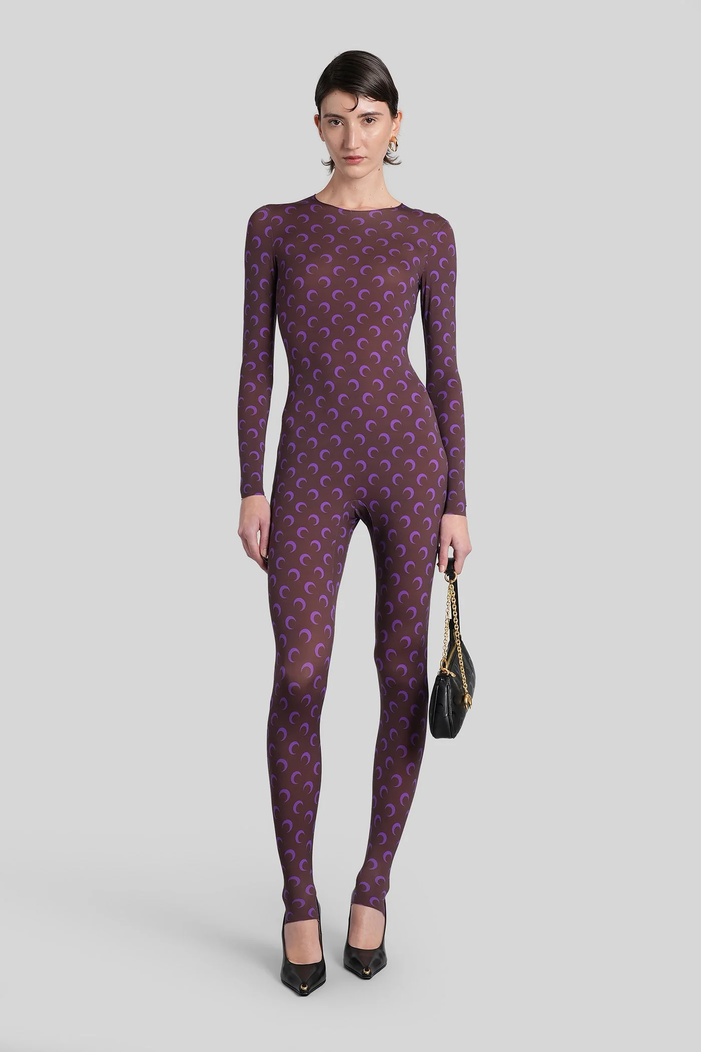 Jumpsuit in brown polyamide