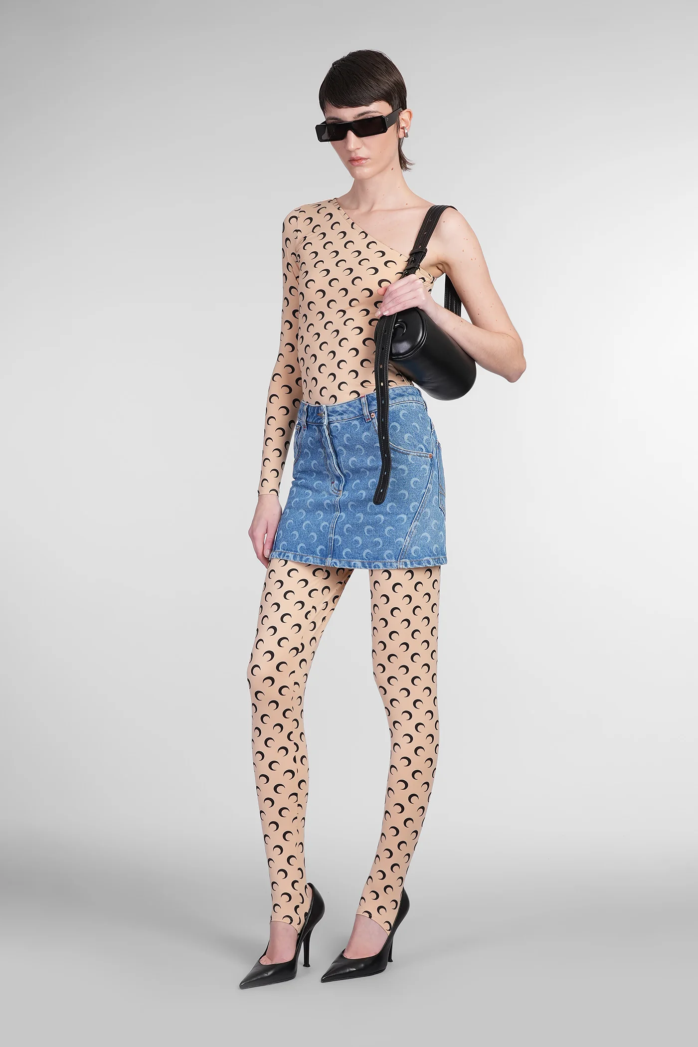 Leggings in beige polyamide - Image 2
