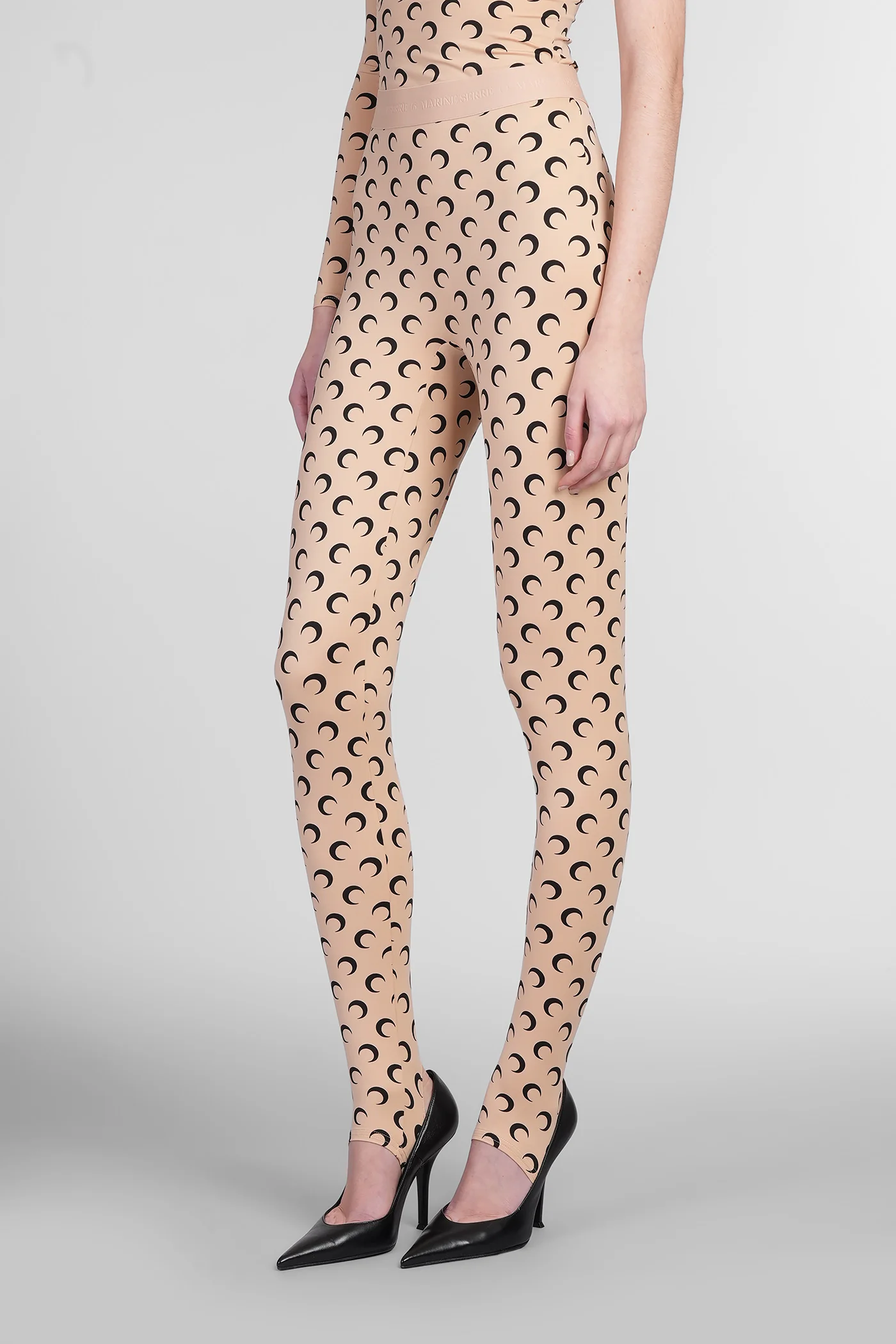 Leggings in beige polyamide - Image 4