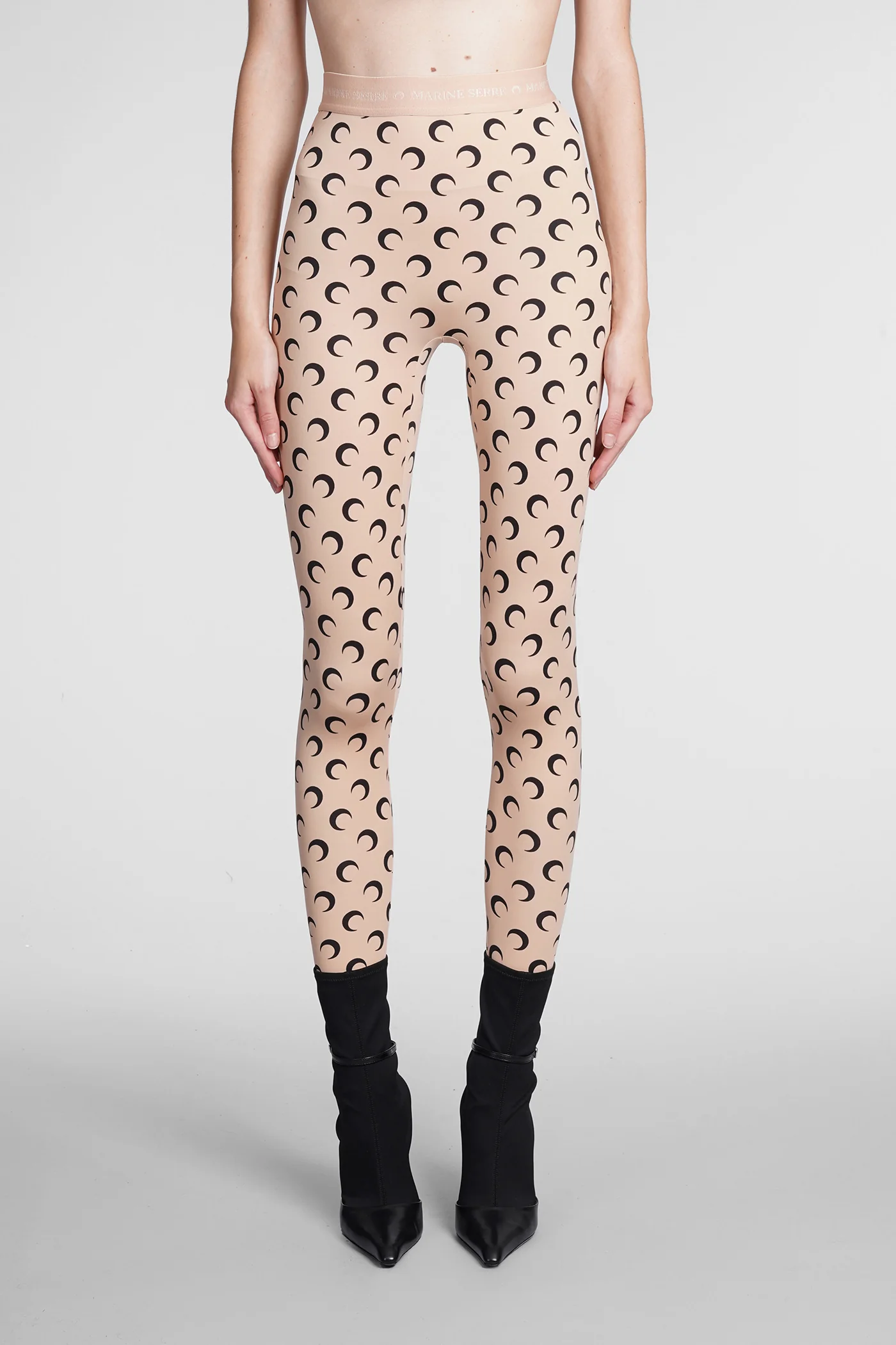 Leggings in beige polyamide