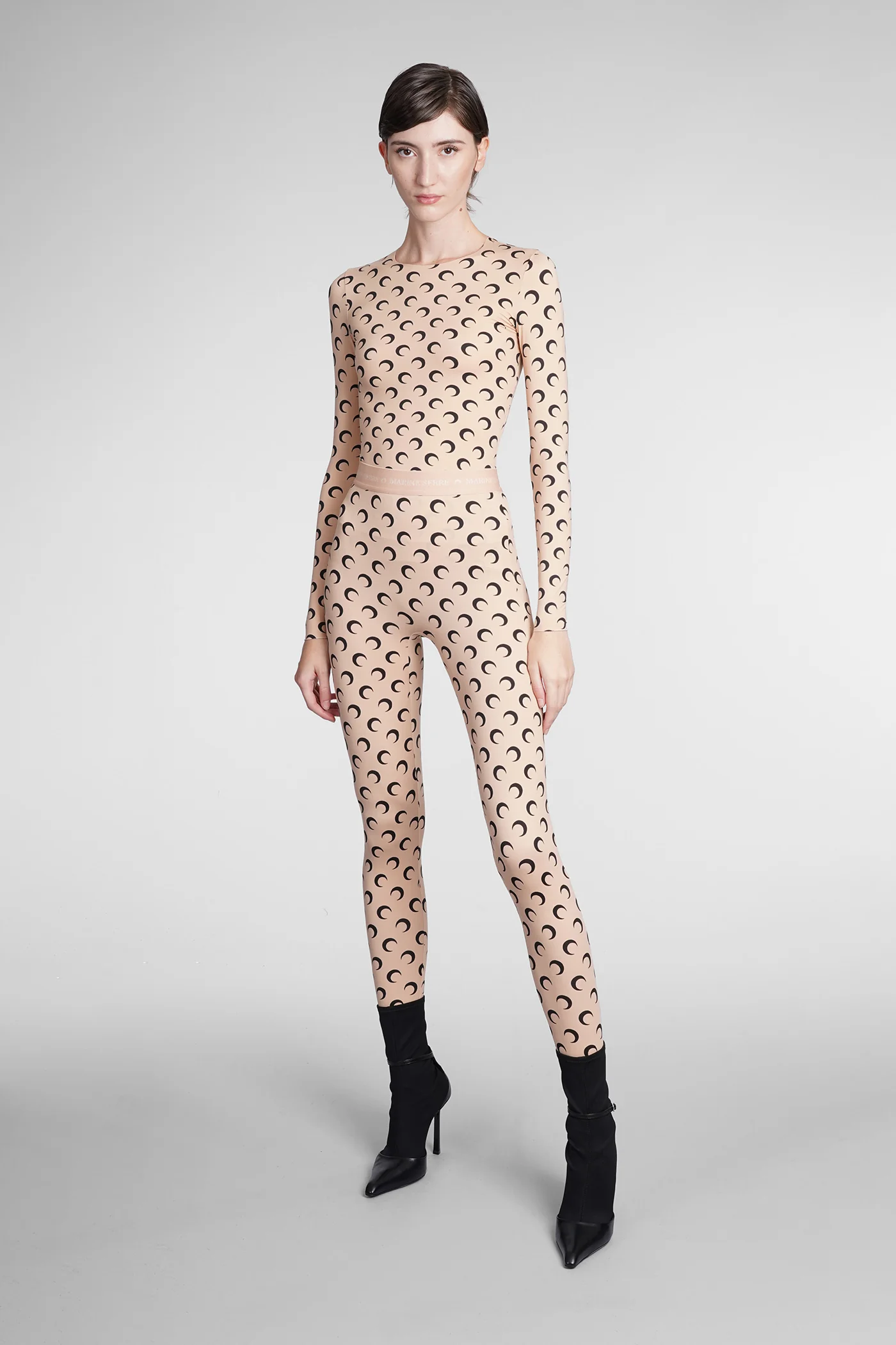 Leggings in beige polyamide - Image 2