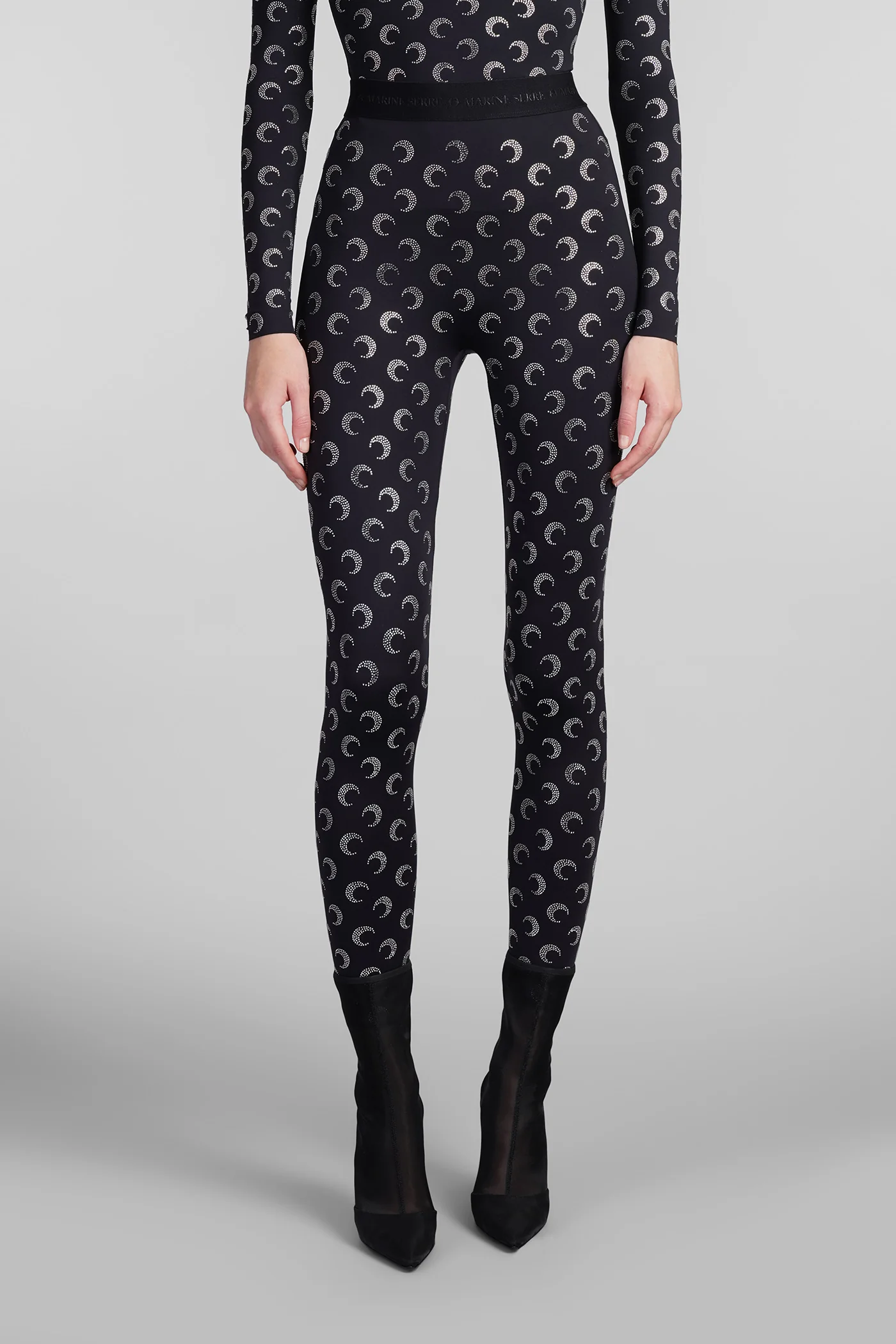 Leggings in black polyamide