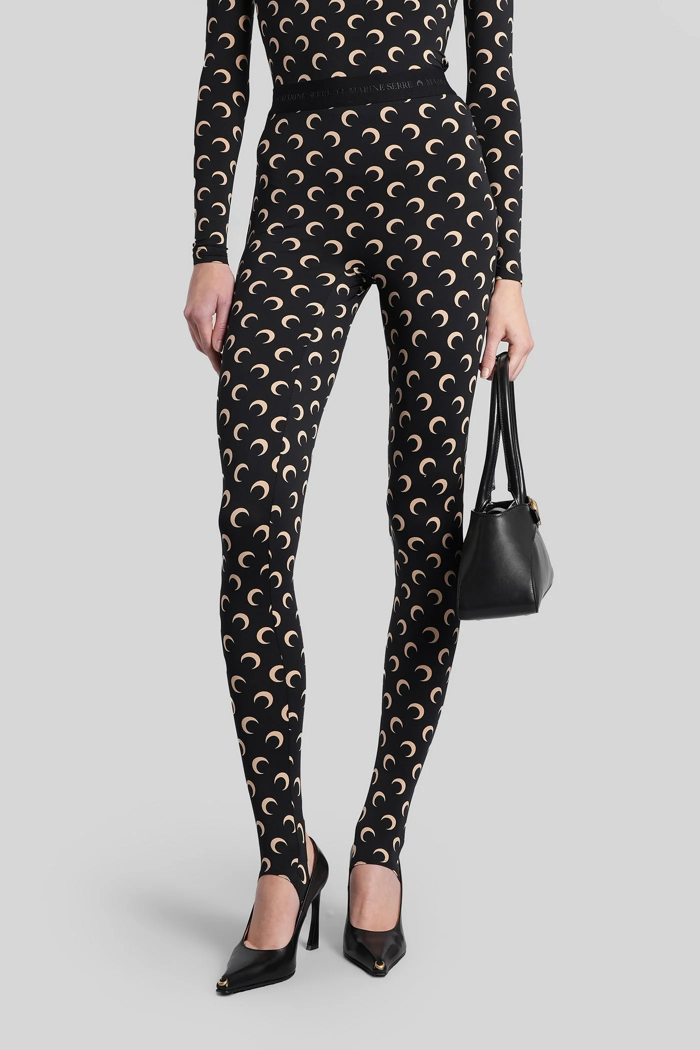 Leggings in black polyamide