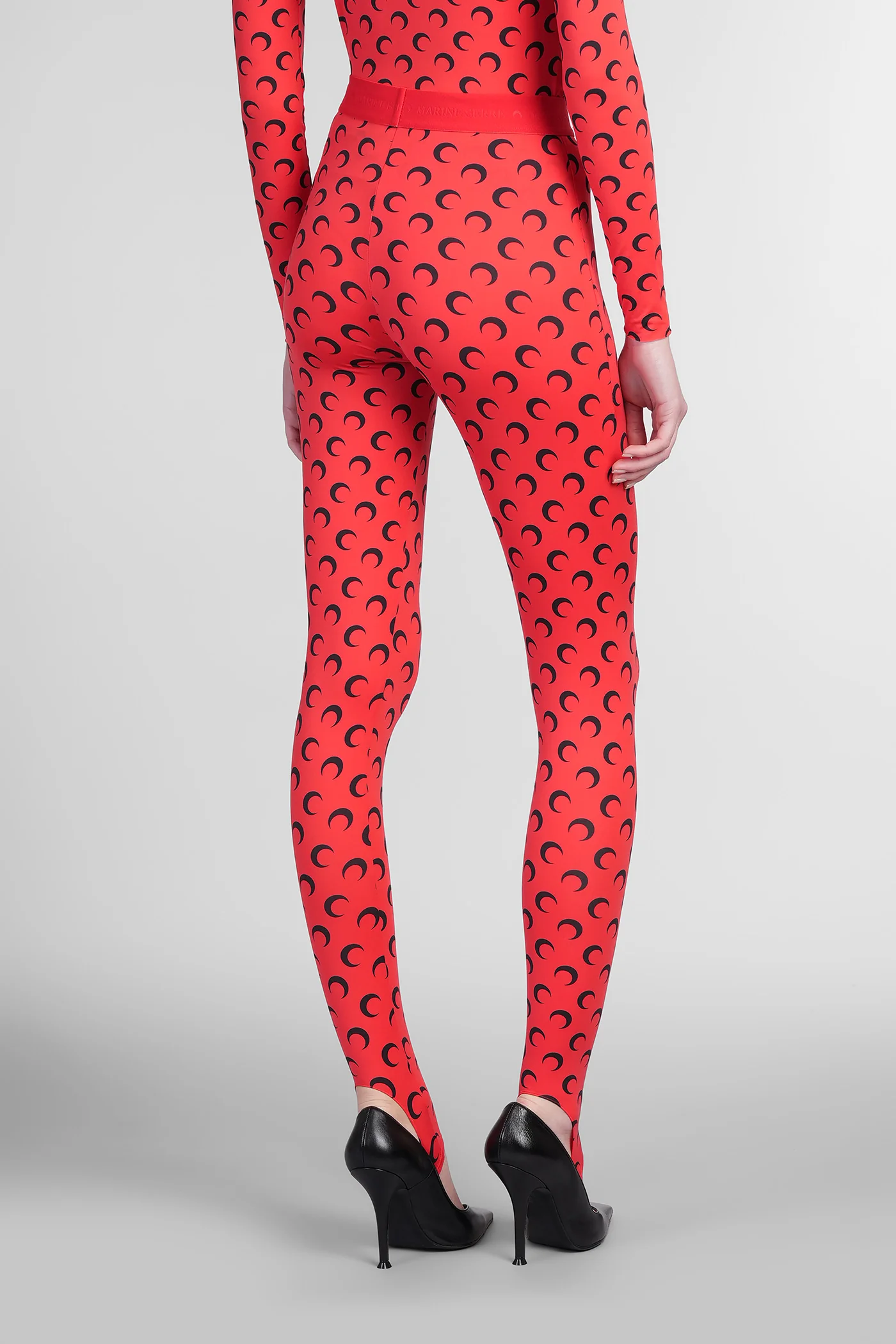Leggings in red polyamide - Image 3