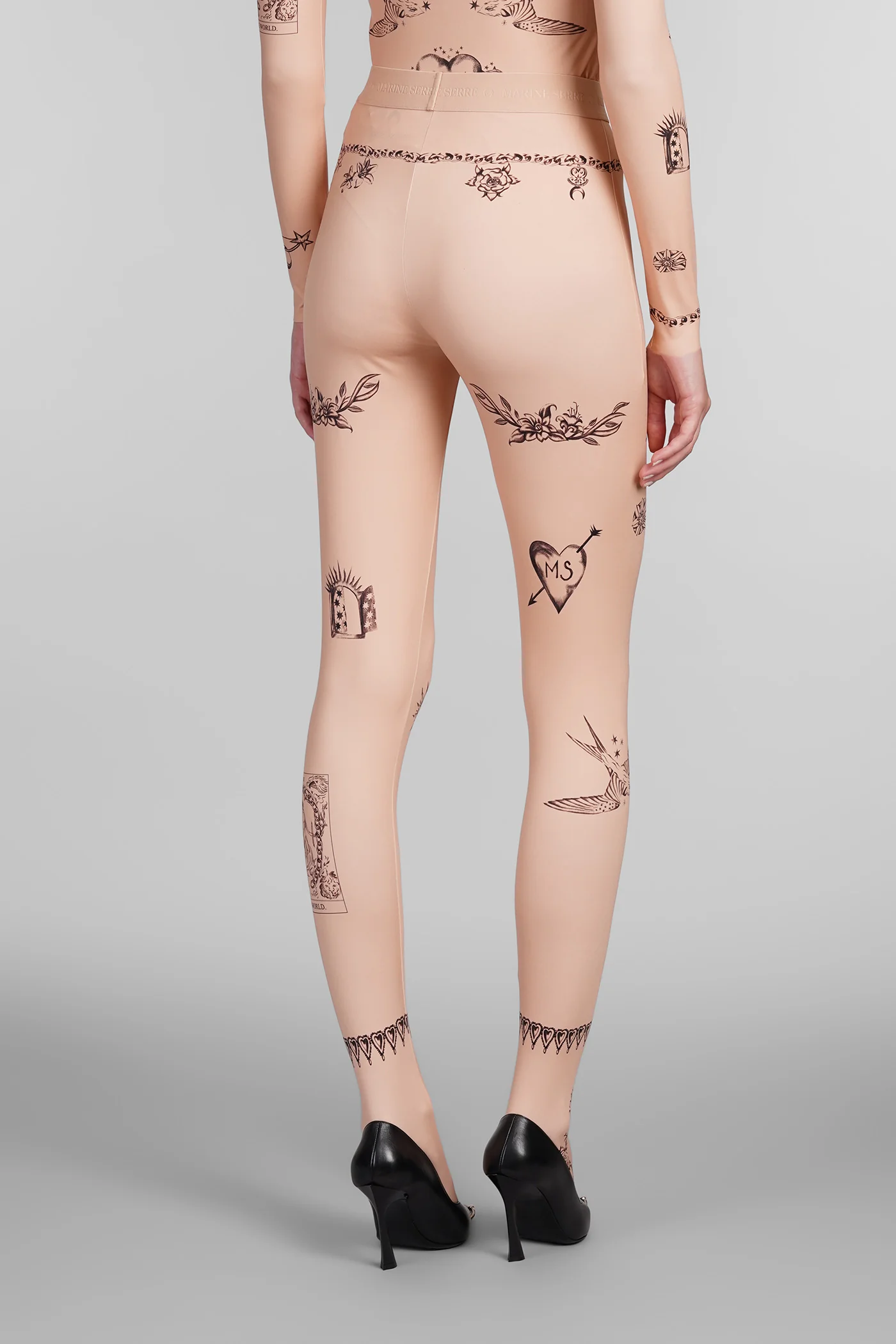 Leggings in rose-pink polyester - Image 3