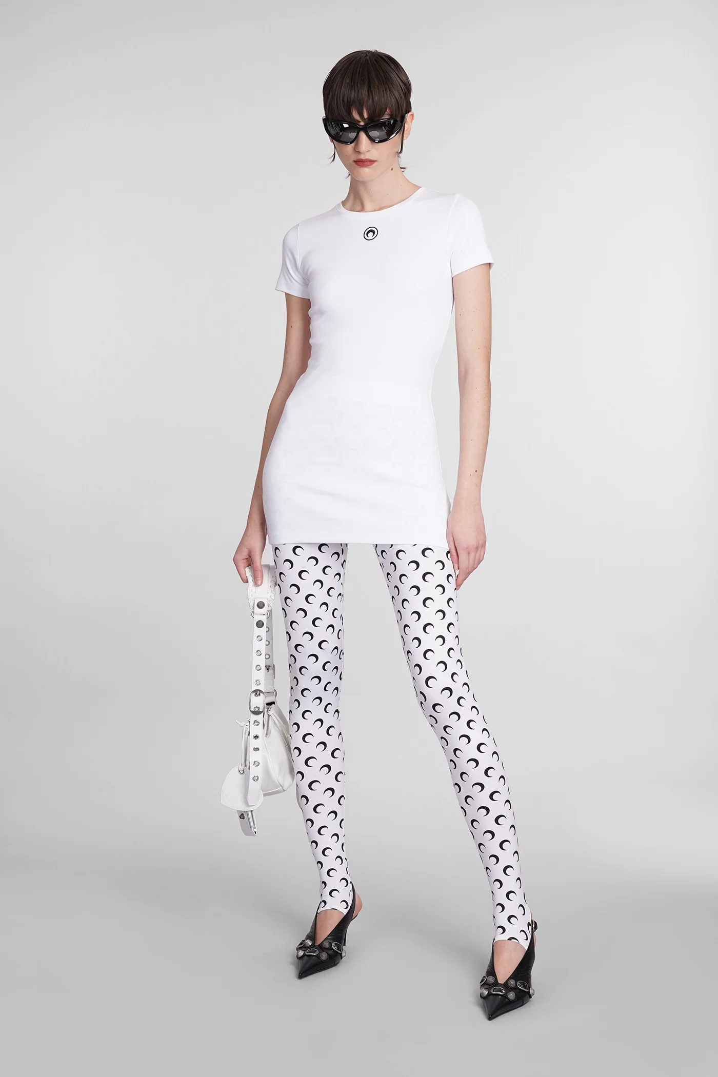 Leggings in white polyamide - Image 2