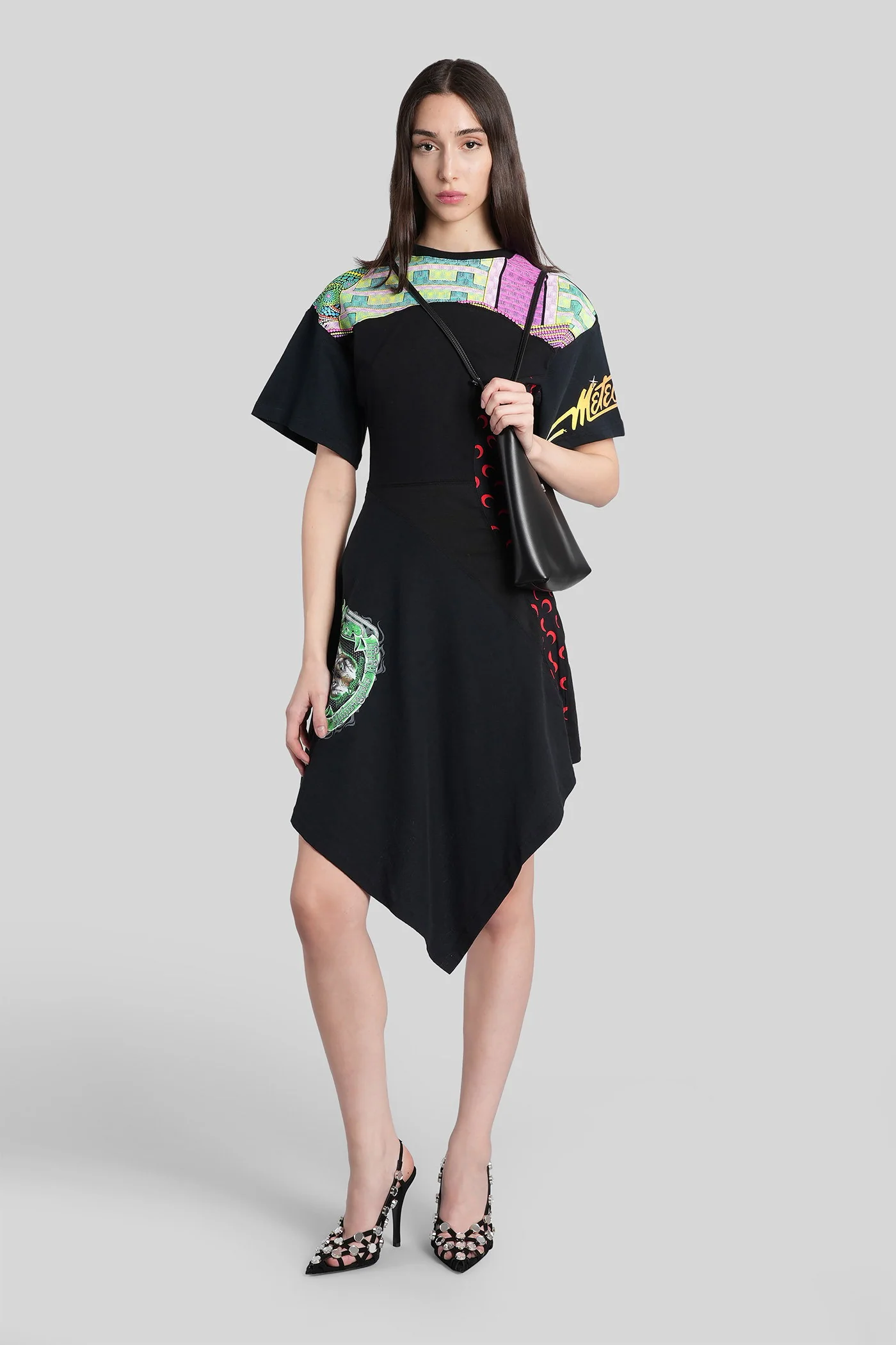 Long dress in black cotton - Image 2